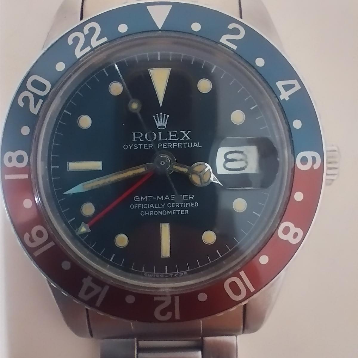 1957 Rolex GMT-Master 6542 Esfera de servicio suiza T< 25 1