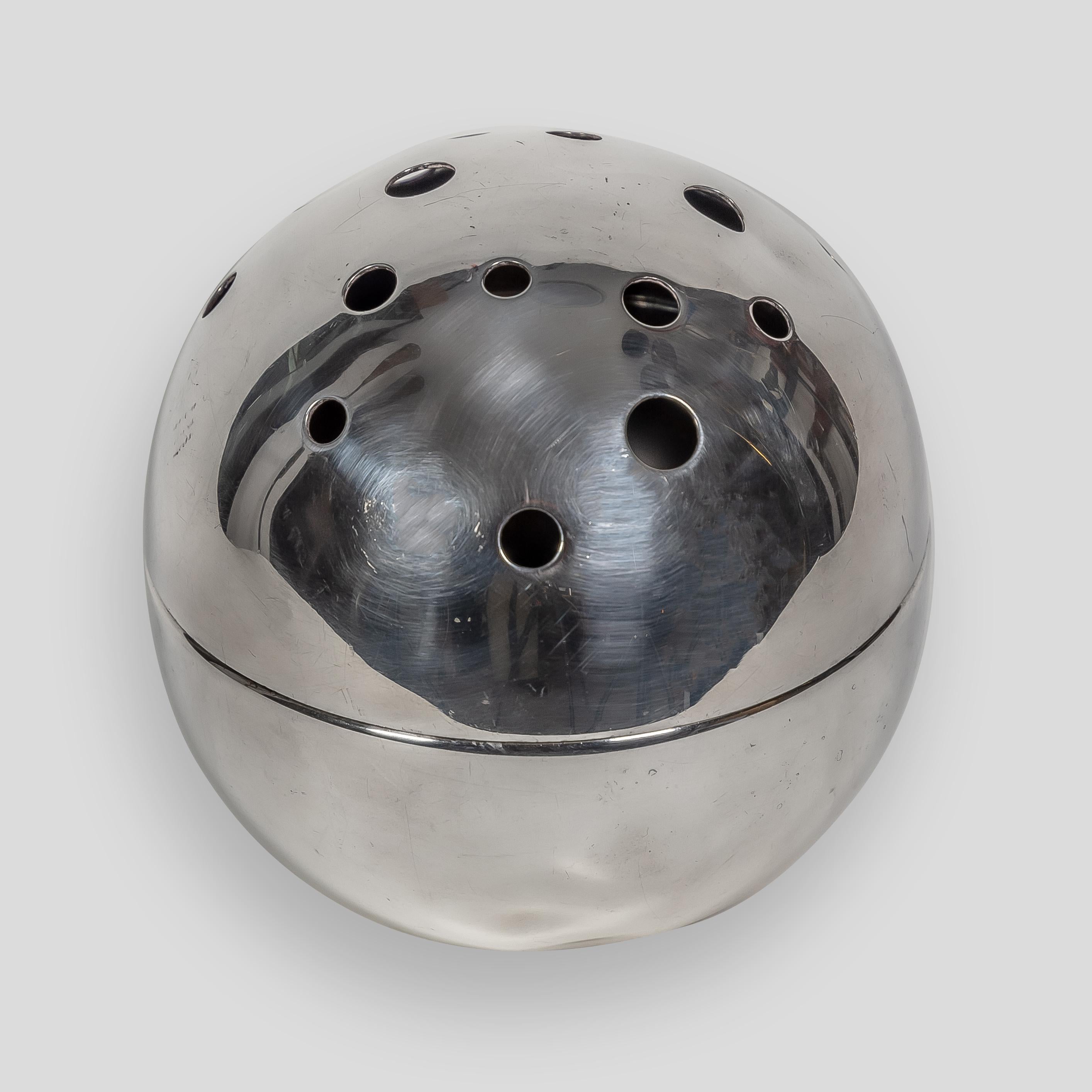 Mid-20th Century 1957 Spherical Flower Holder Silver Plated Metal by Gio Ponti for Christofle