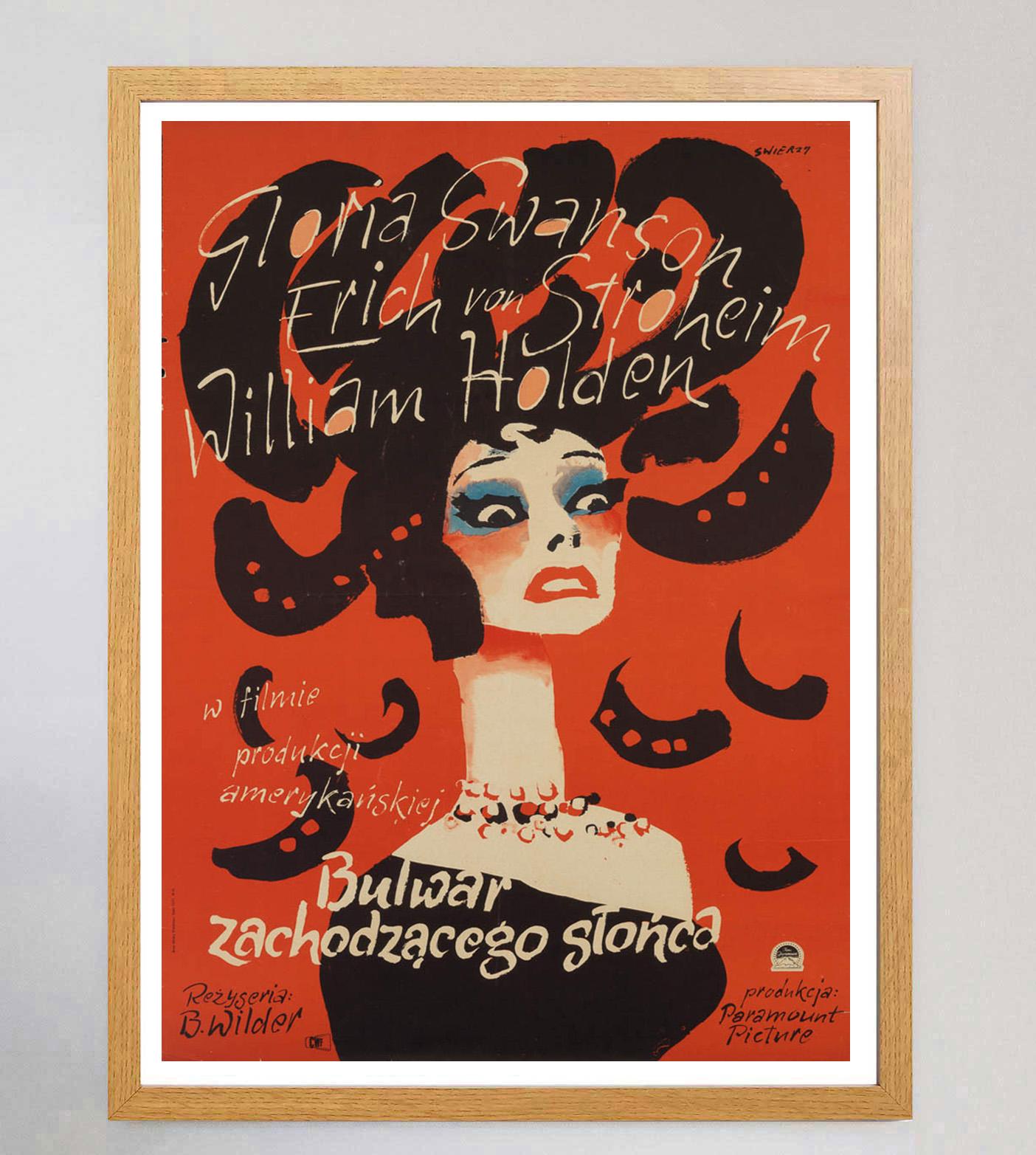 1957 Sunset Boulevard (Polish) Original Vintage Poster In Good Condition For Sale In Winchester, GB