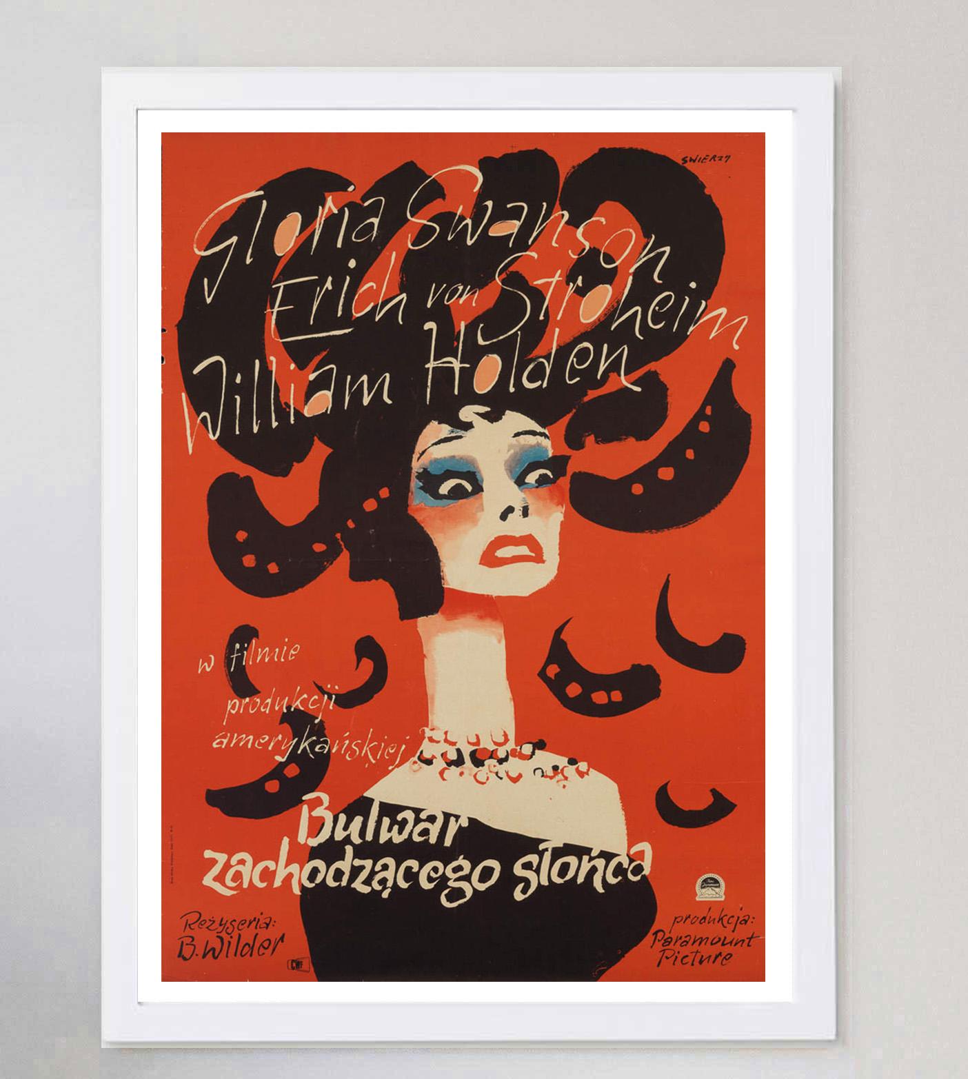 Mid-20th Century 1957 Sunset Boulevard (Polish) Original Vintage Poster For Sale