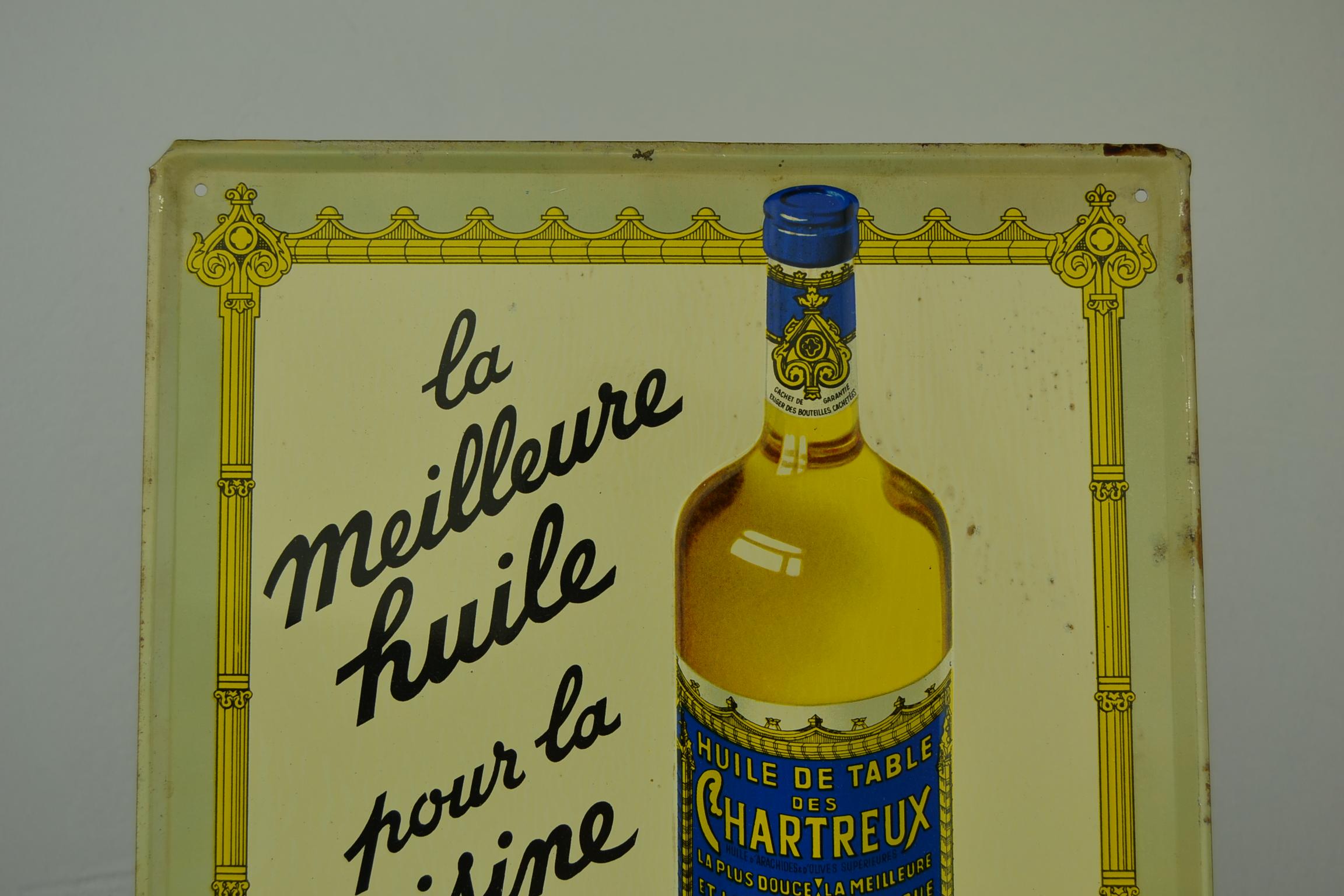 20th Century 1957 Tin Advertising Sign for Table Oil, Vintage Kitchen Wall Decoration