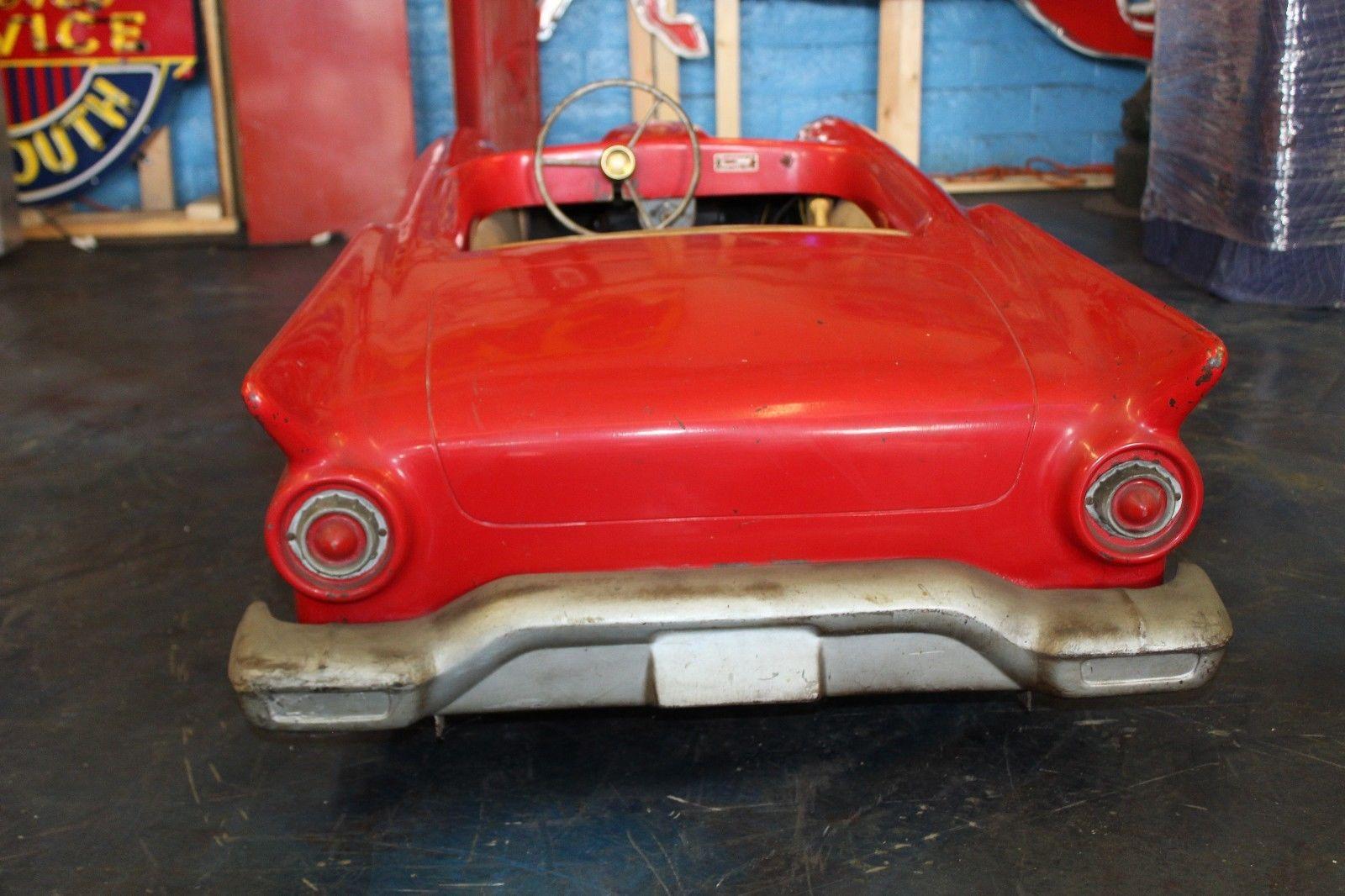 1957 Vintage Ford Thunderbird Jr. Powercar Electric Kiddie Car In Fair Condition For Sale In Orange, CA