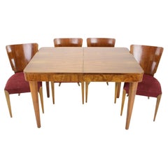 1957 Walnut Dining Set by Jindrich Halabala, Czechoslovakia