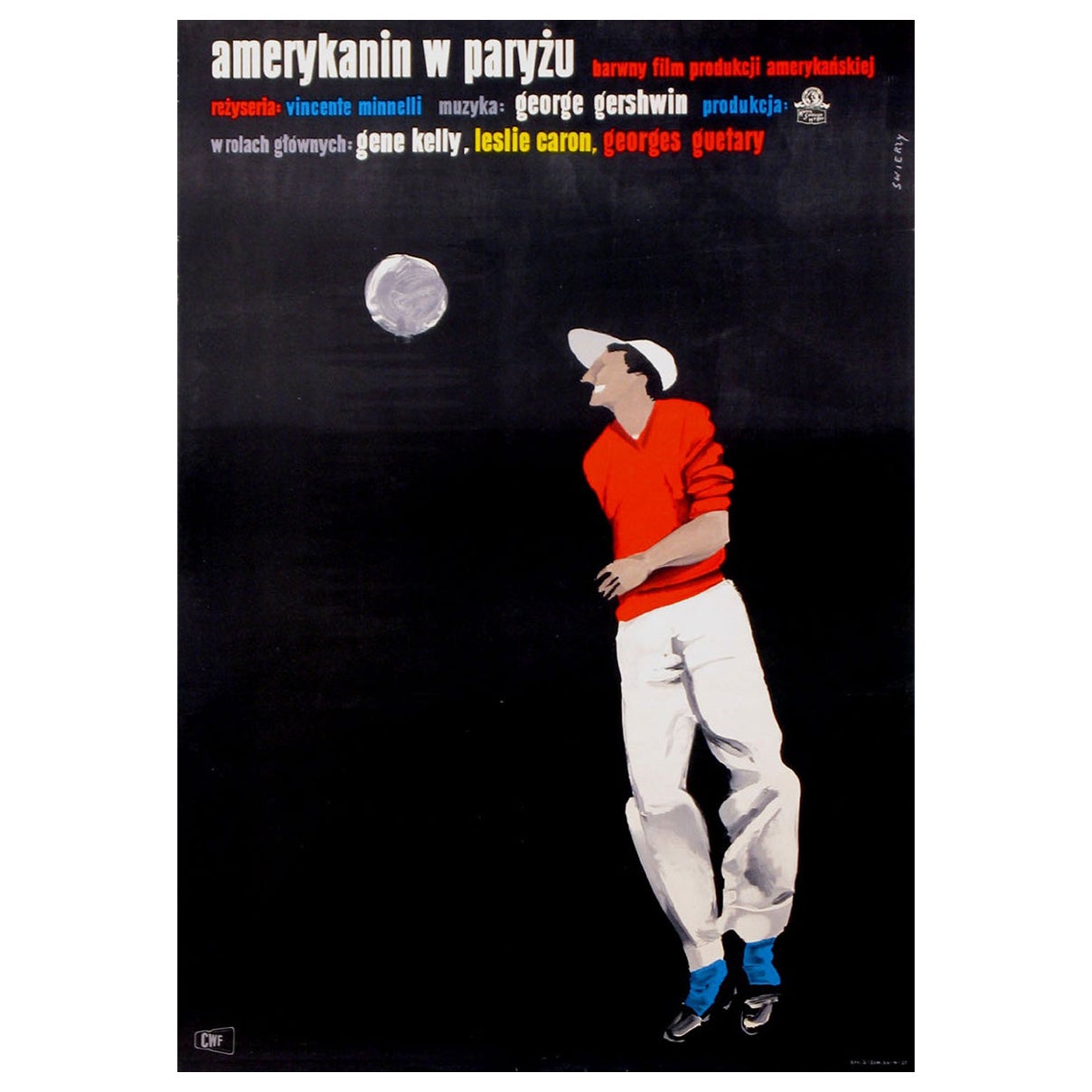 1958 Un Américain à Paris (polonais) Affiche originale d
époque en vente