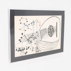 1958 Ben Shahn Lute and Molecule No. 2 Framed Screenprint