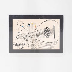 1958 Ben Shahn Luth et molécule n° 2 Sérigraphie encadrée