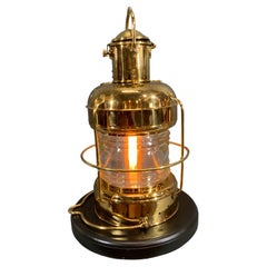 Used 1958 Brass "Not Under Command" Ship's Anchor Lantern by Nippon Sento Co. LTD