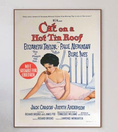 1958 La gatta sul tetto che scotta Poster originale d'epoca