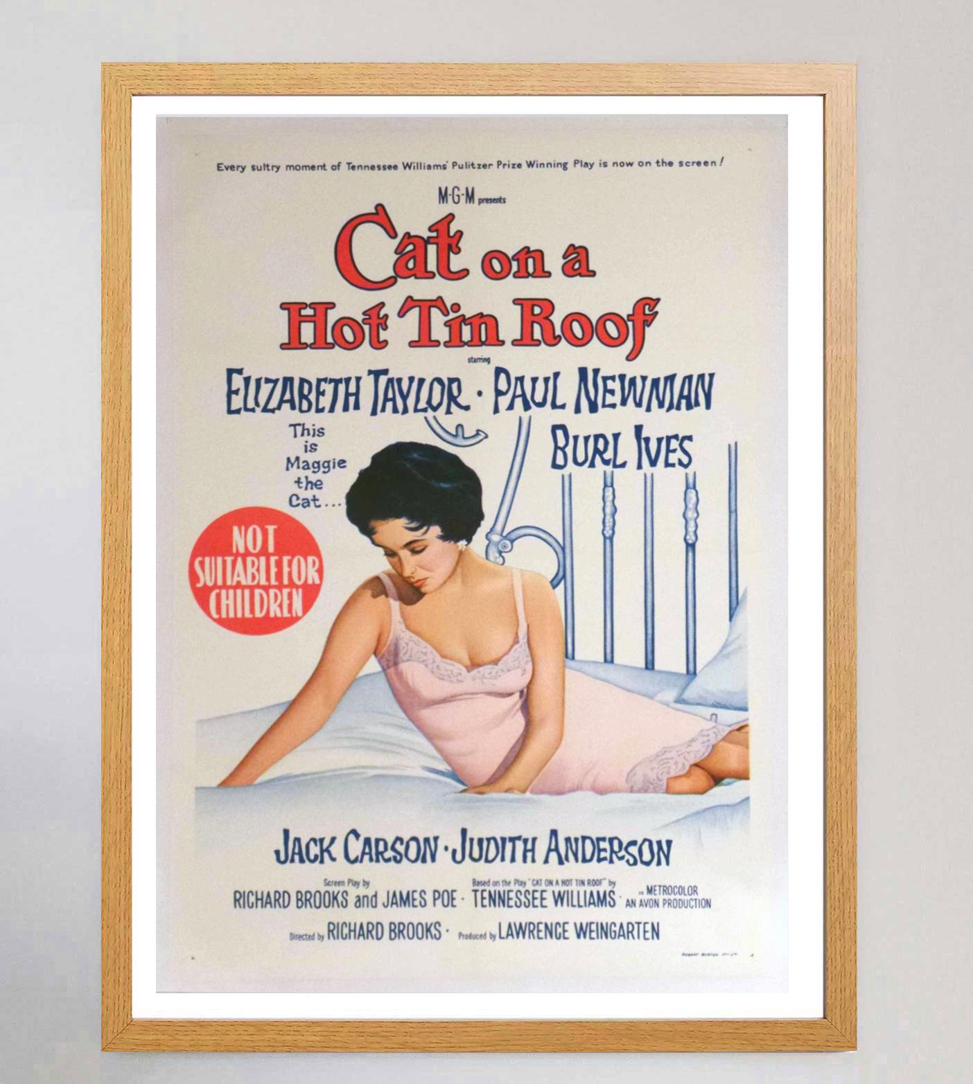 American 1958 Cat on a Hot Tin Roof Original Vintage Poster For Sale
