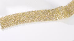 19.58 CT Bespoke Tapered Natural Diamond Mosaic Cuff Bracelet in 18K Yellow Gold