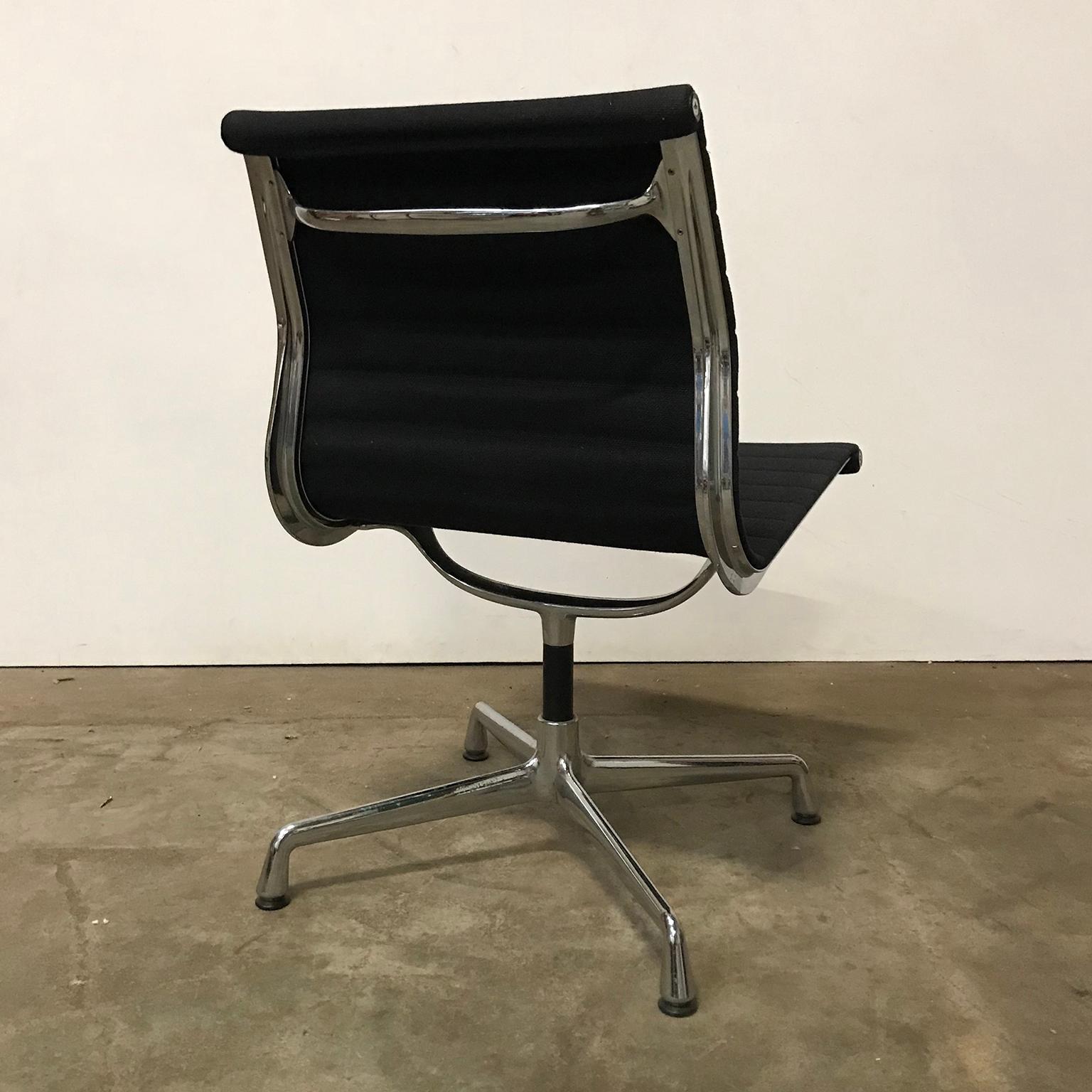 Mid-Century Modern 1958, Eames, EA 107 for Herman Miller, Static Non Swivel Alu Chair For Sale