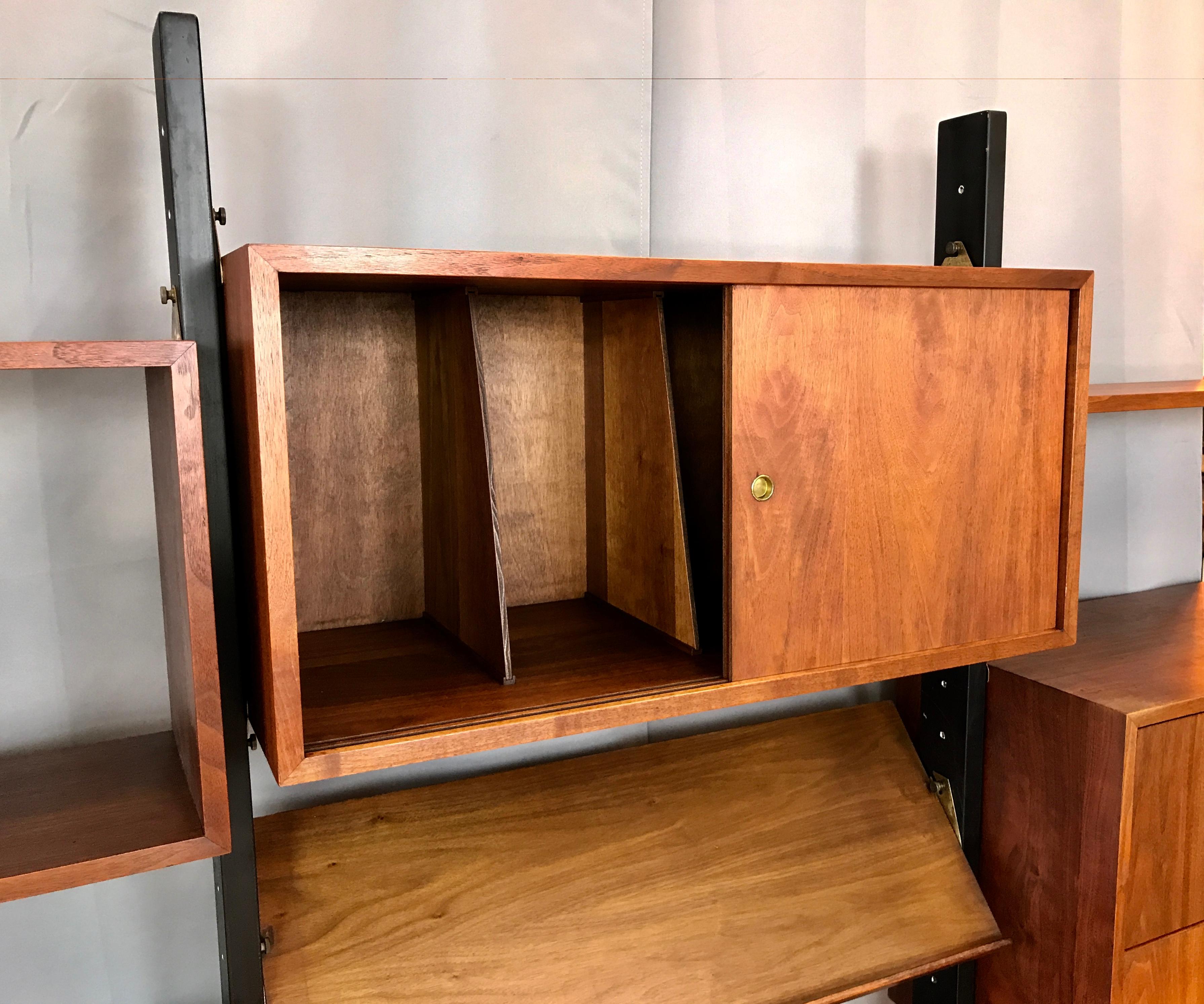 Fritz of California Euro Art Walnut Freestanding Modular Storage System, 1958 1