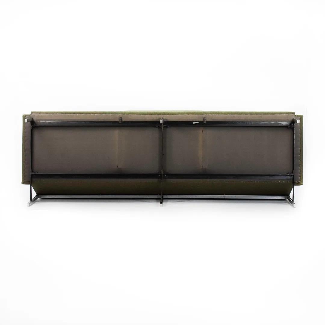 Mid-20th Century 1958 Florence Knoll Parallel Bar Three Seat Sofa, Model 57 in Green Fabric For Sale