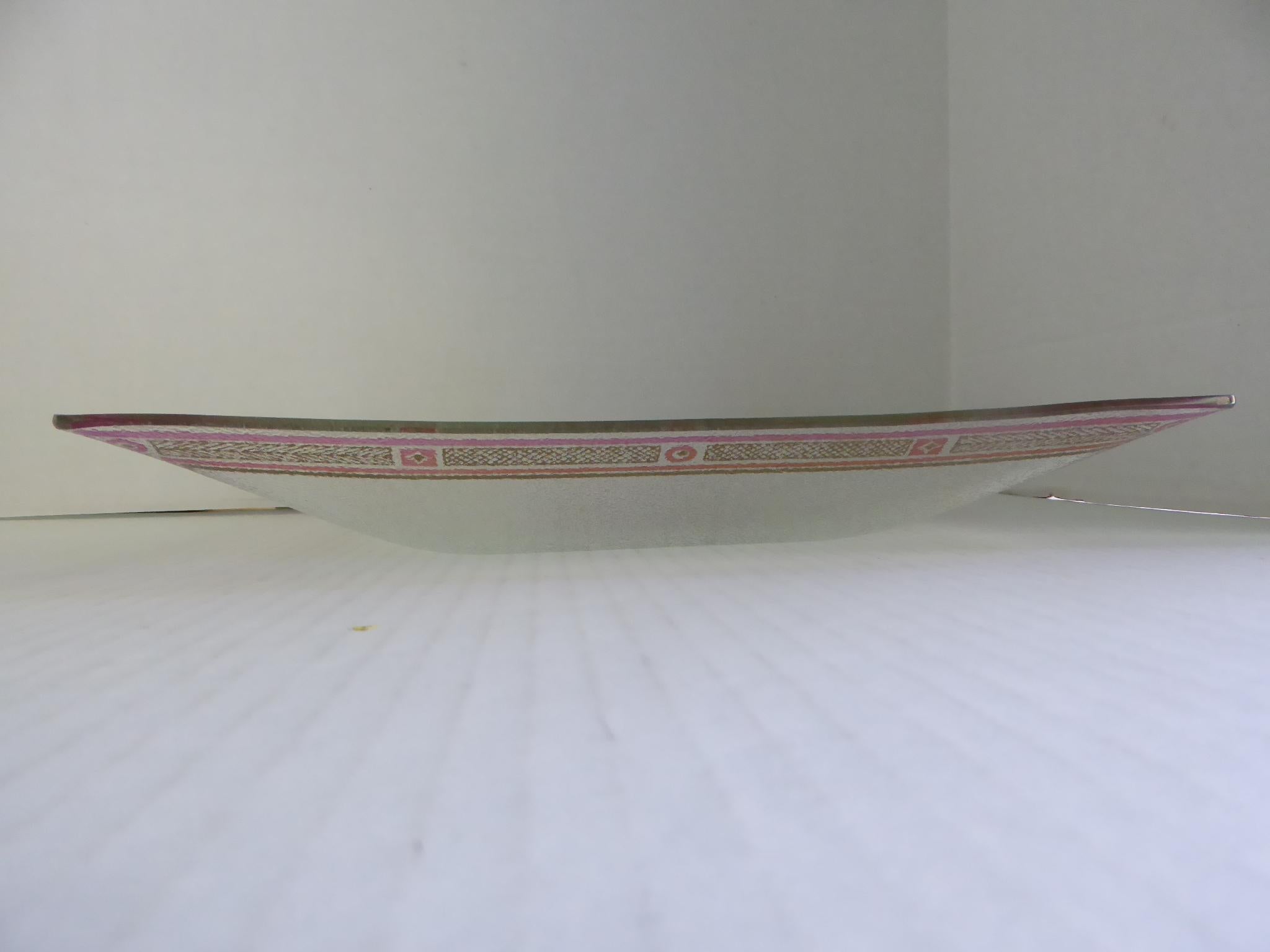 1958 Georges Briard Bent Glass Olympia Serving Dishes  w. Gold & Pink Decor For Sale 2