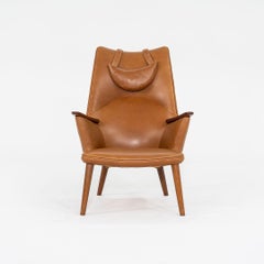 1958 Hans Wegner Lounge Chair and Ottoman for A.P. Stolen in New Saddle Leather