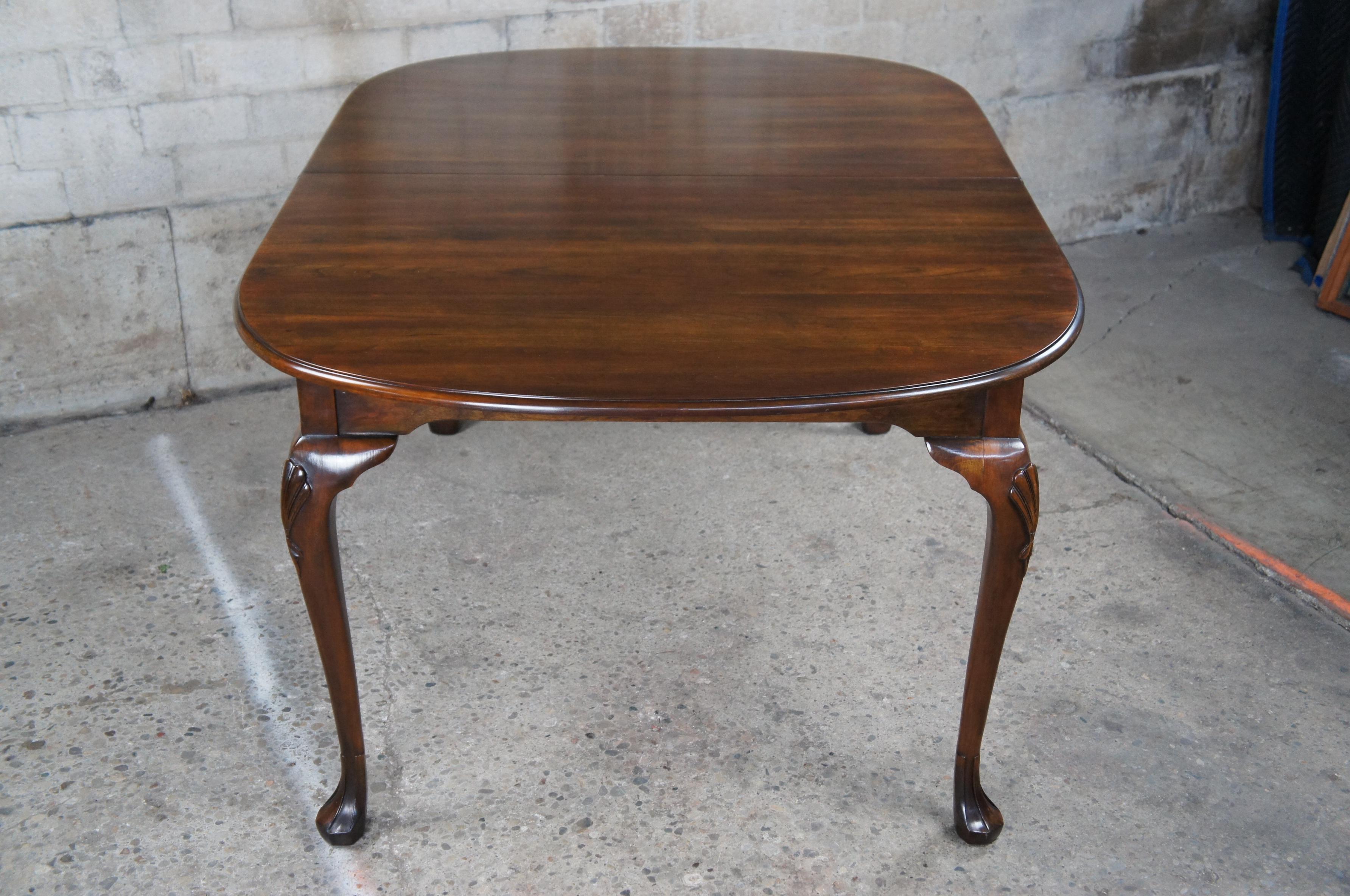 1958 Harden Mid Century Solid Cherry Queen Anne Oval Extendable Dining Table 6