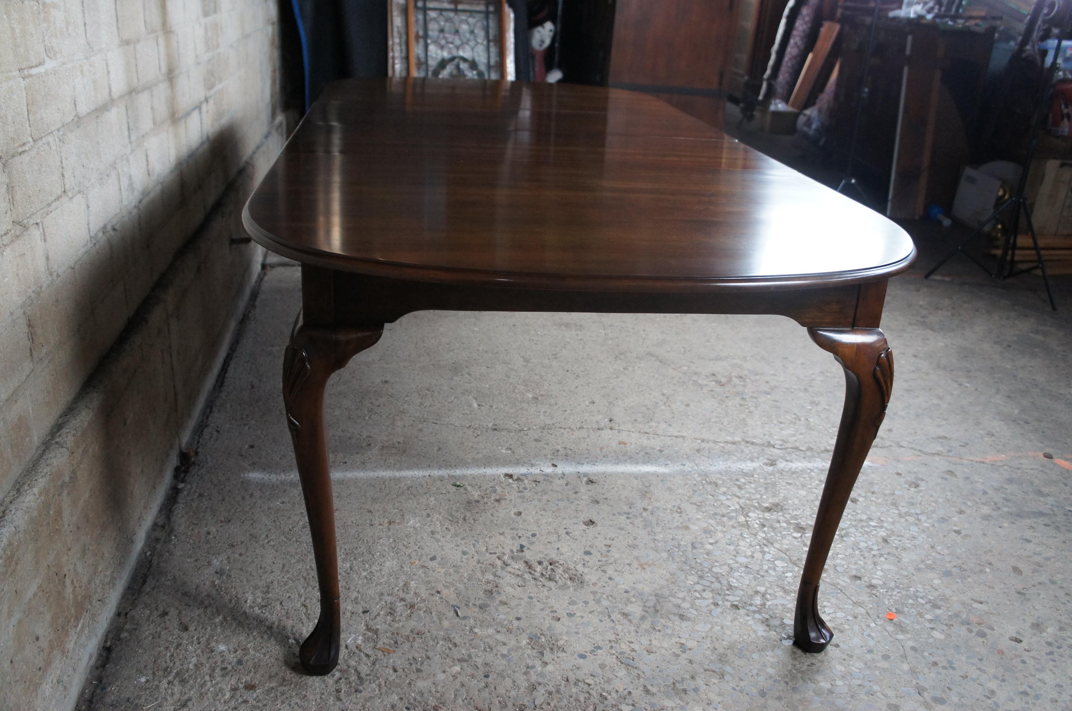 1958 Harden Mid Century Solid Cherry Queen Anne Oval Extendable Dining Table 2