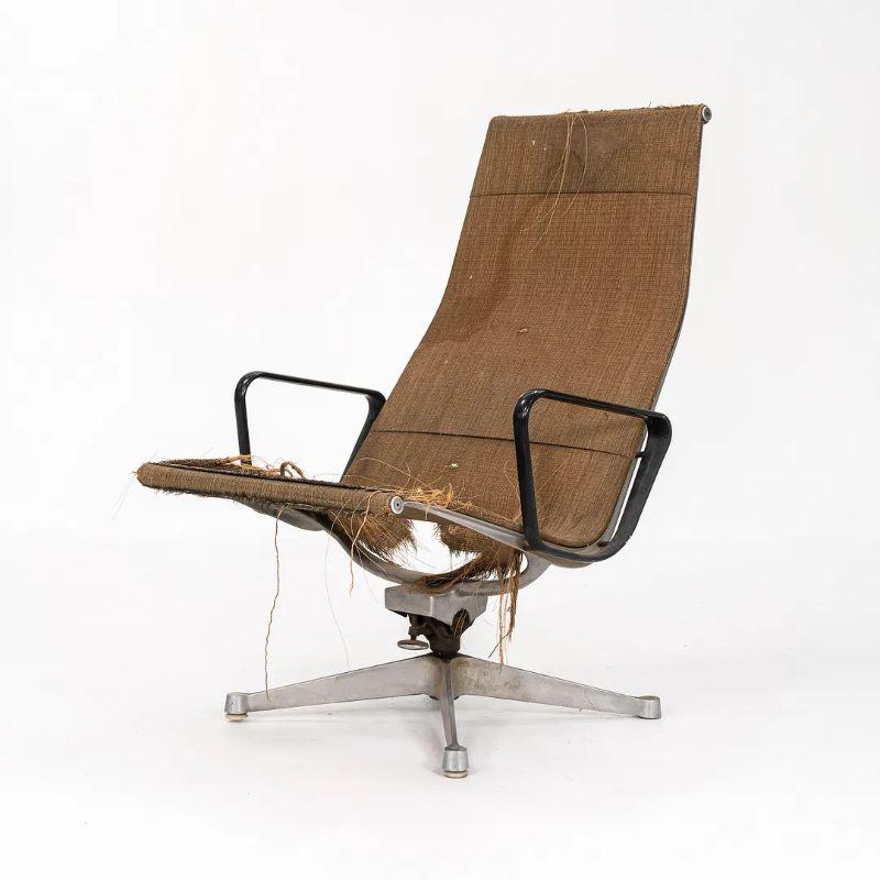 1958 Herman Miller Eames Aluminum Group Reclining Lounge Chair in Saran Fabric im Angebot 4