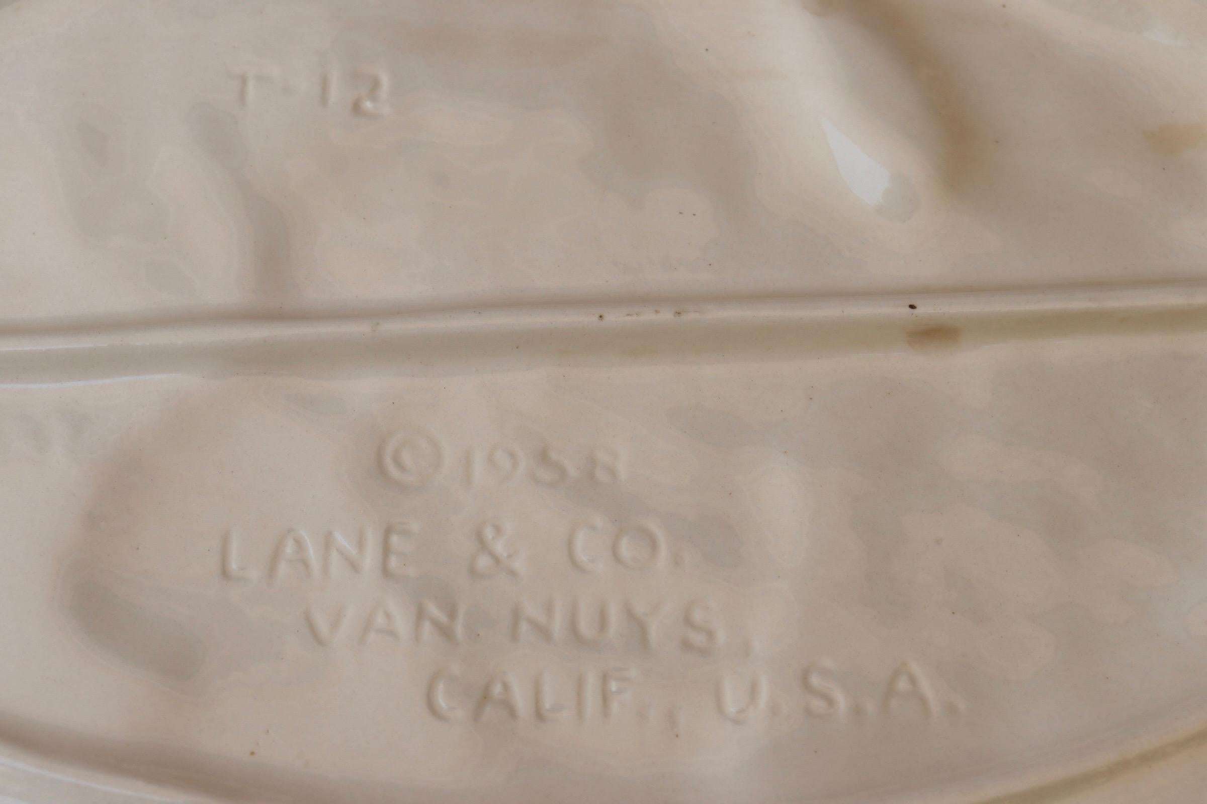 American 1958 Lane & Company Ceramic Turkey Platter For Sale