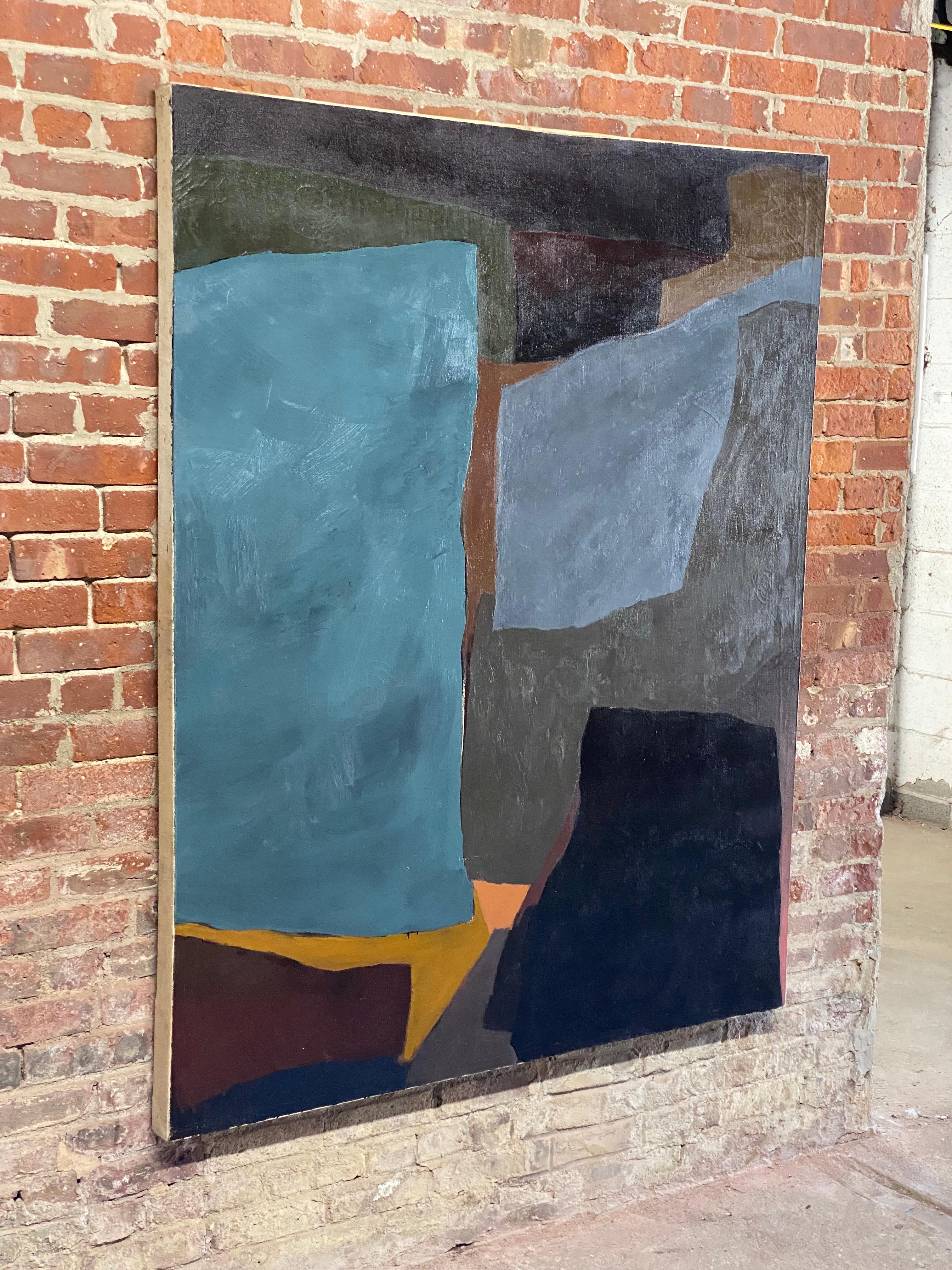 American 1958 Large Abstract Painting by Leonard Buzz Wallace For Sale