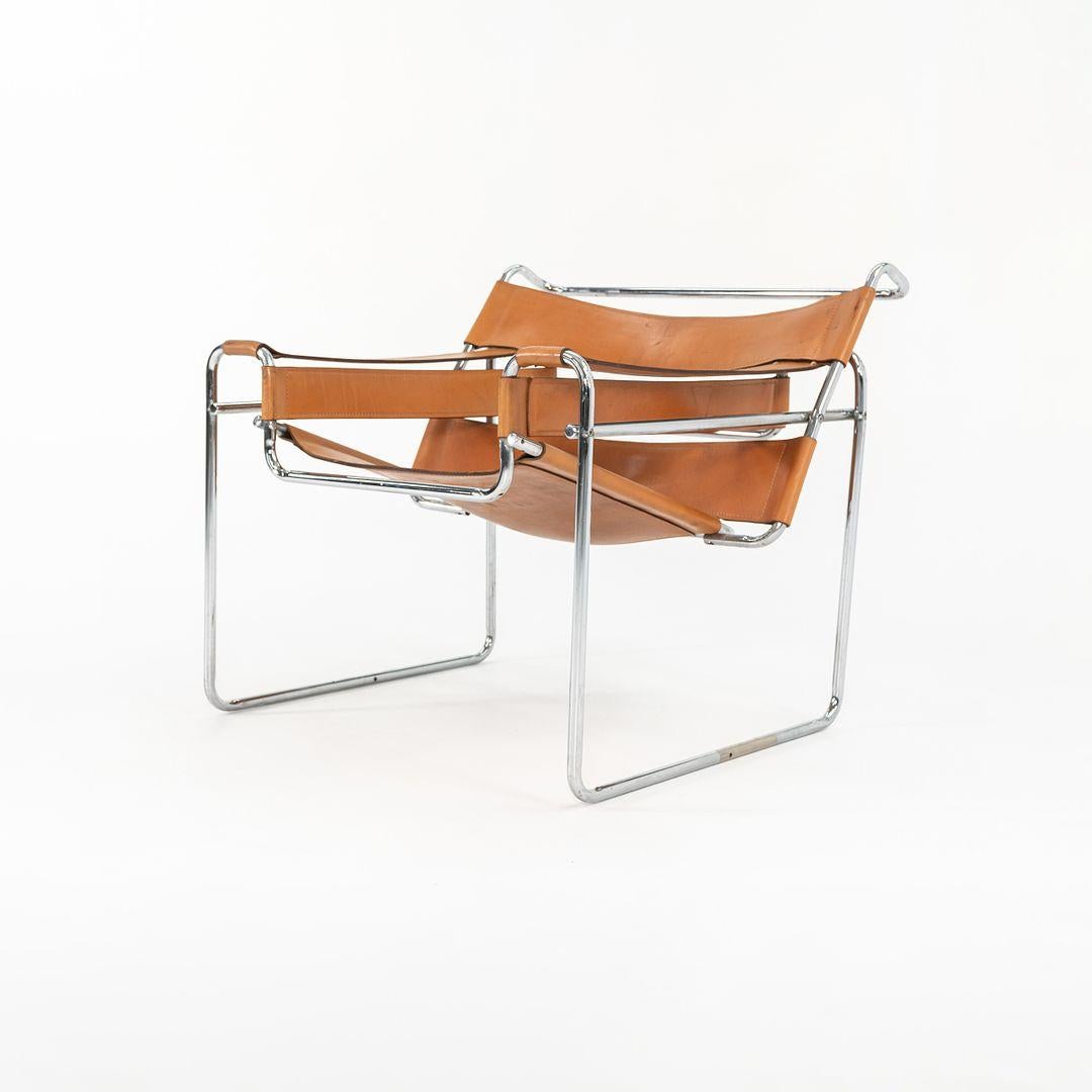 Tedesco 1958 Marcel Breuer B3 Wassily Lounge Chair in pelle naturale conciata al vegetale in vendita