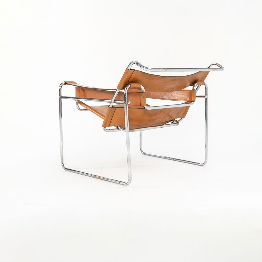 1958 Marcel Breuer B3 Wassily Lounge Chair in pelle naturale conciata al vegetale In condizioni buone in vendita a Philadelphia, PA