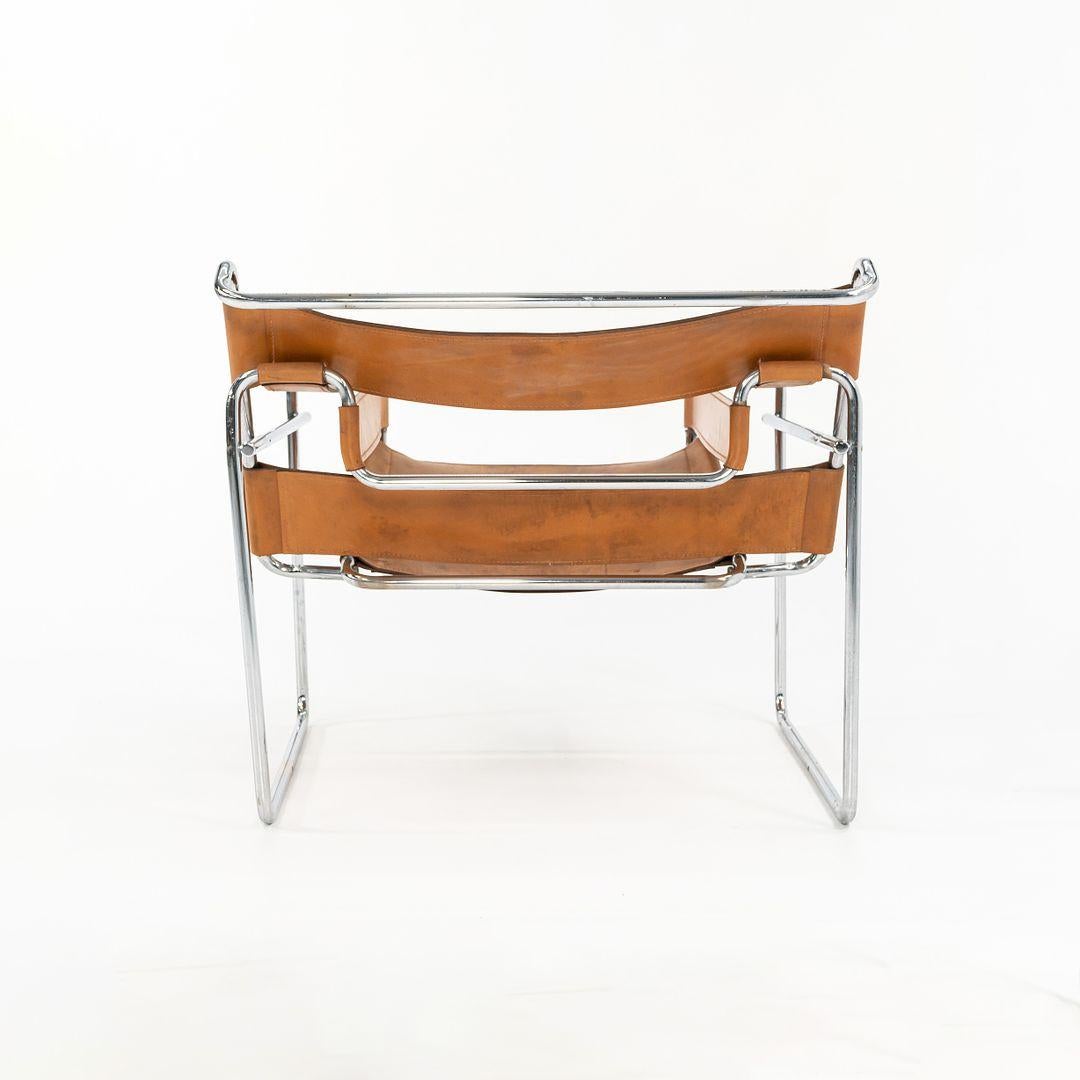 1958 Marcel Breuer B3 Wassily Lounge Chair in pelle naturale conciata al vegetale in vendita 1
