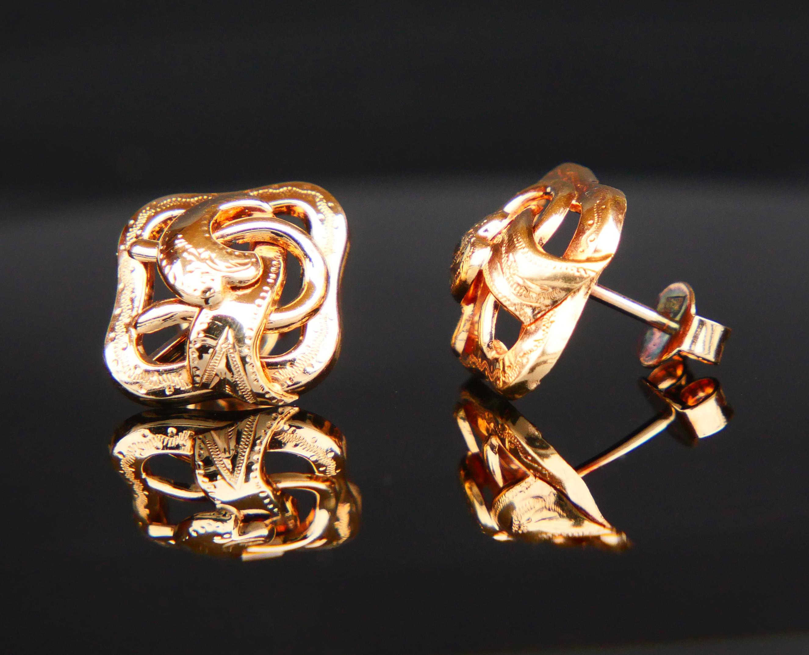 Boucles d'oreilles nordiques 1958 en or massif 18 carats (2,32 g) Pour femmes en vente