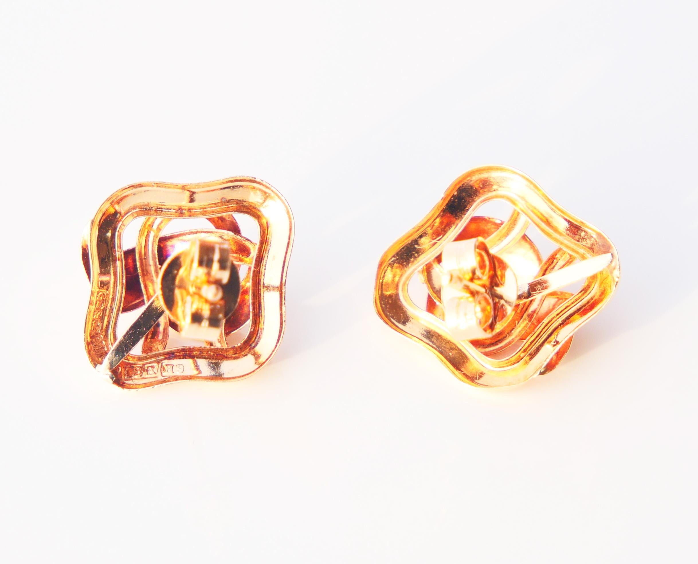 Boucles d'oreilles nordiques 1958 en or massif 18 carats (2,32 g) en vente 3