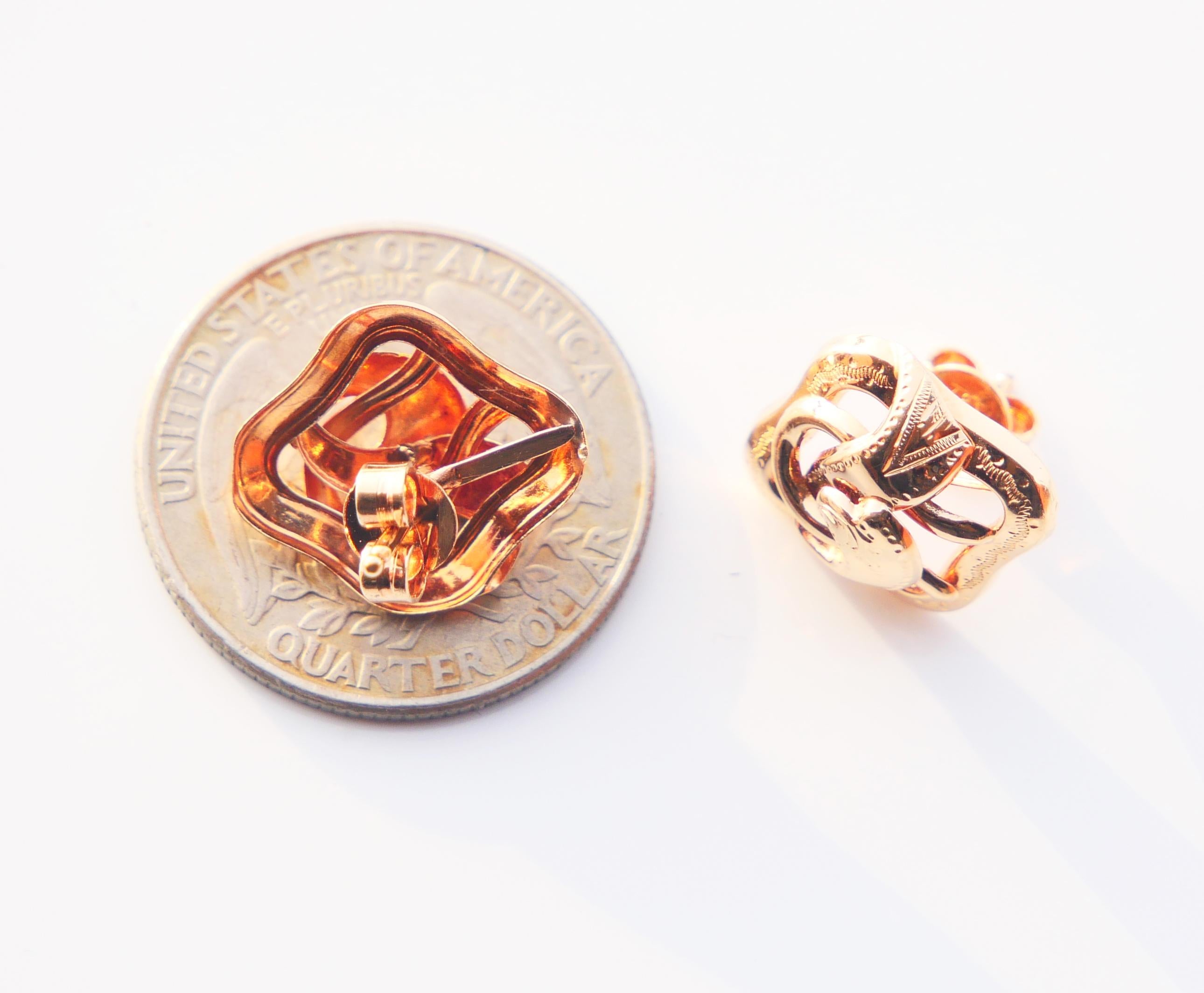 Boucles d'oreilles nordiques 1958 en or massif 18 carats (2,32 g) en vente 4