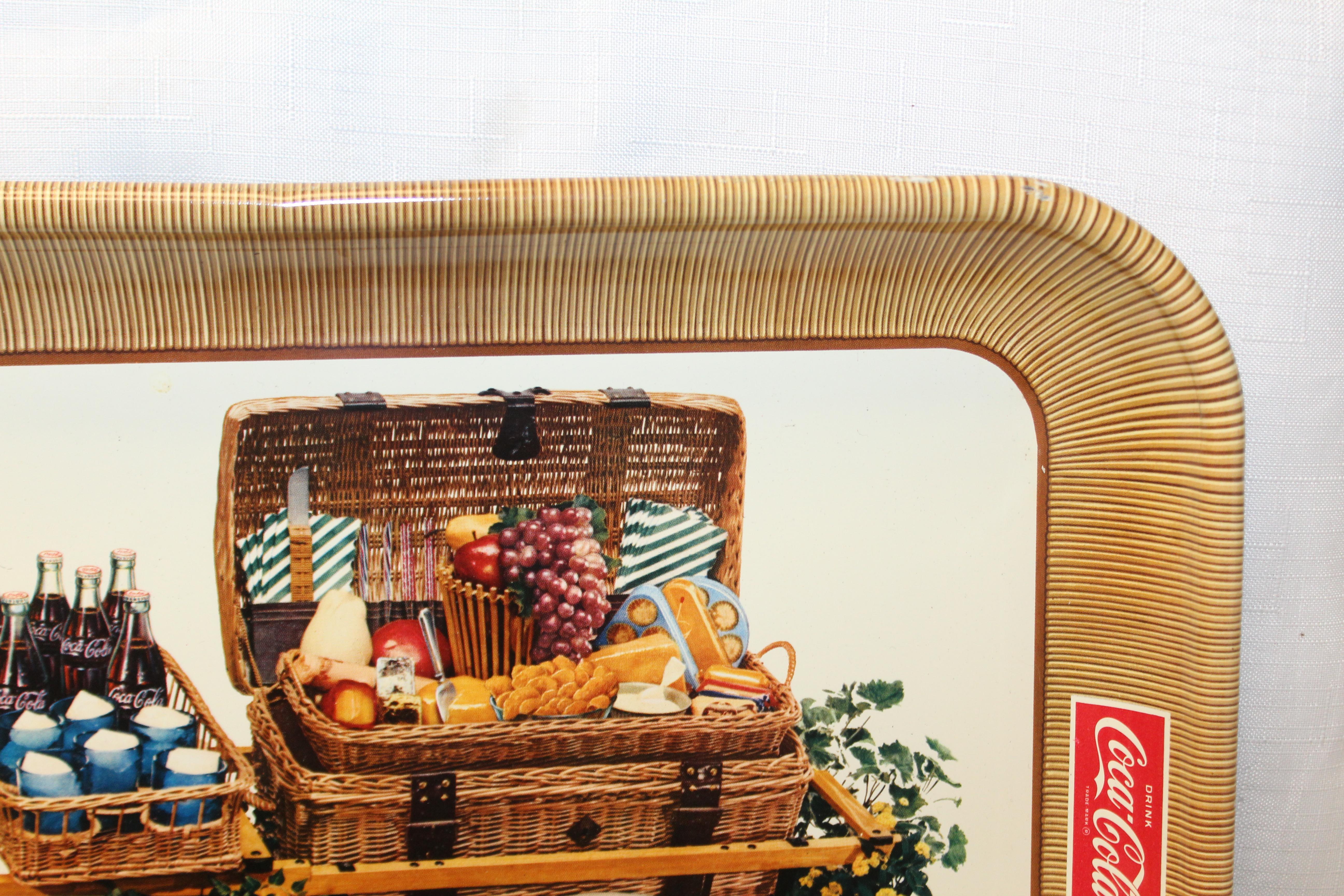 Original Werbetablett von Coca-Cola „Picnic Cart“ aus dem Jahr 1958 im Angebot 2