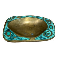 1958 Cendrier Pepe Mendoza Malachite et laiton Modernisme mexicain