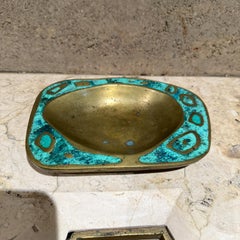 1958 Pepe Mendoza Ashtray Malachite and Brass Mexican Modernism