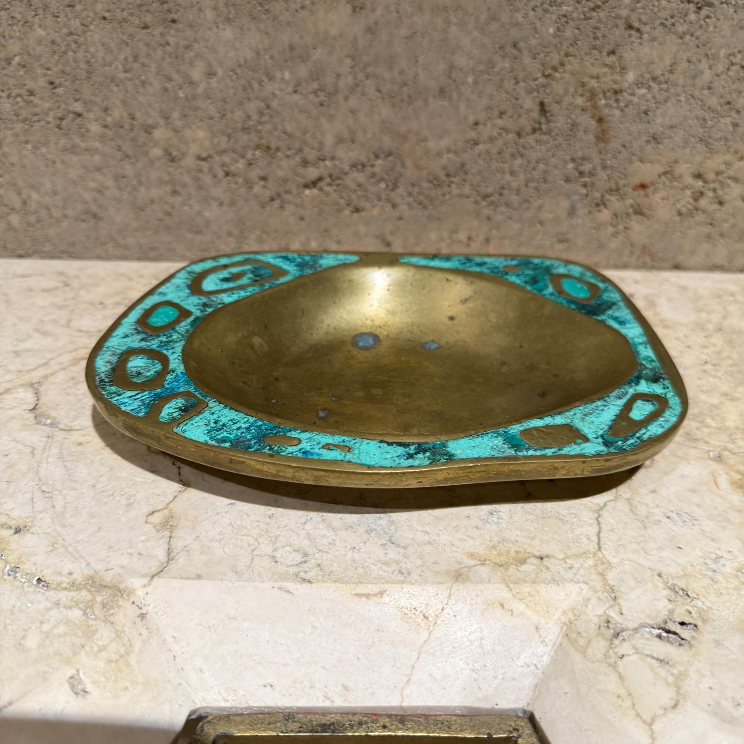 1958 Pepe Mendoza Ashtray Malachite and Brass Mexican Modernism For Sale 3
