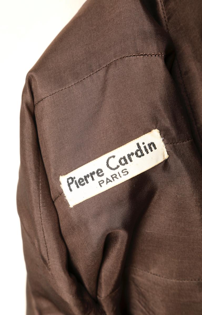 1958 Pierre Cardin Brown Cigaline Dress In Excellent Condition In Saint-Ouen-Sur-Seine, FR