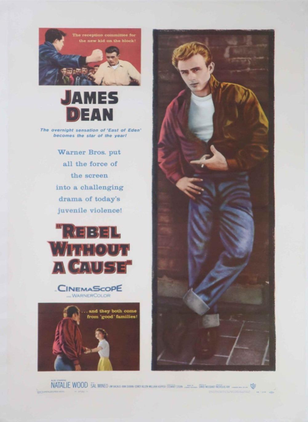 Linen 1955 Rebel Without a Cause Original Vintage Poster For Sale