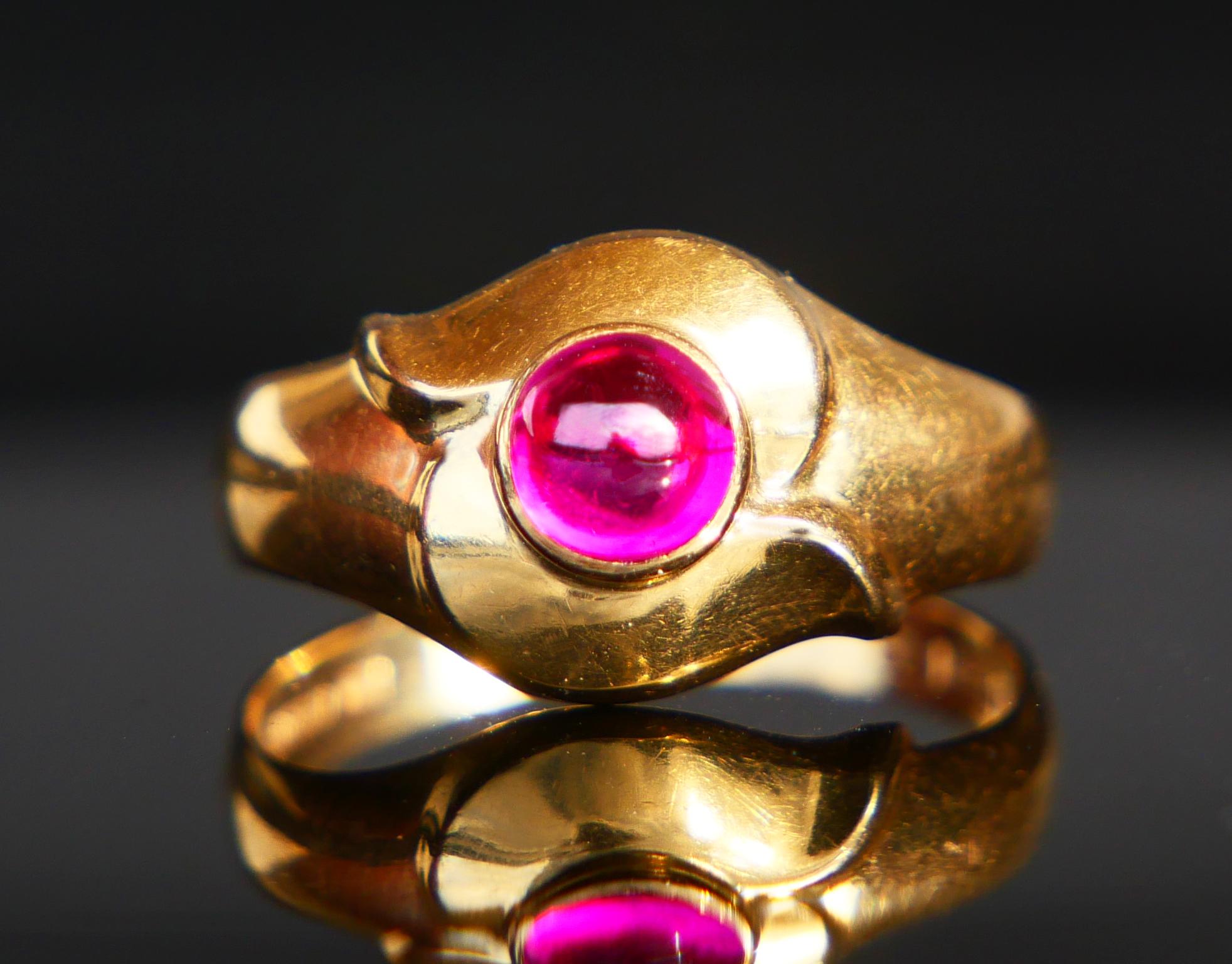 1958 Bague Rubis massif Or 18K Ø US 7.5 / 2.34 gr en vente 5