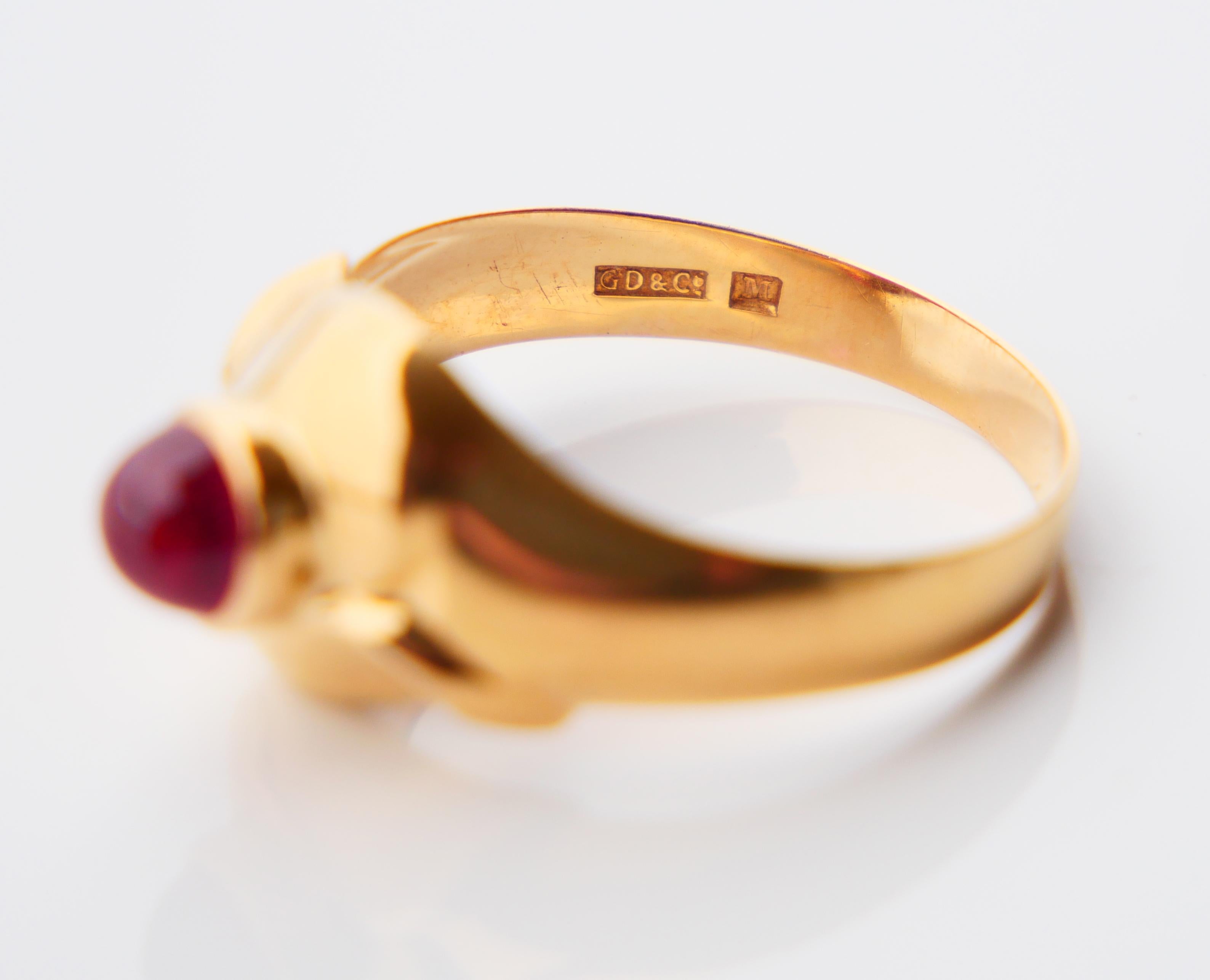 1958 Bague Rubis massif Or 18K Ø US 7.5 / 2.34 gr en vente 9