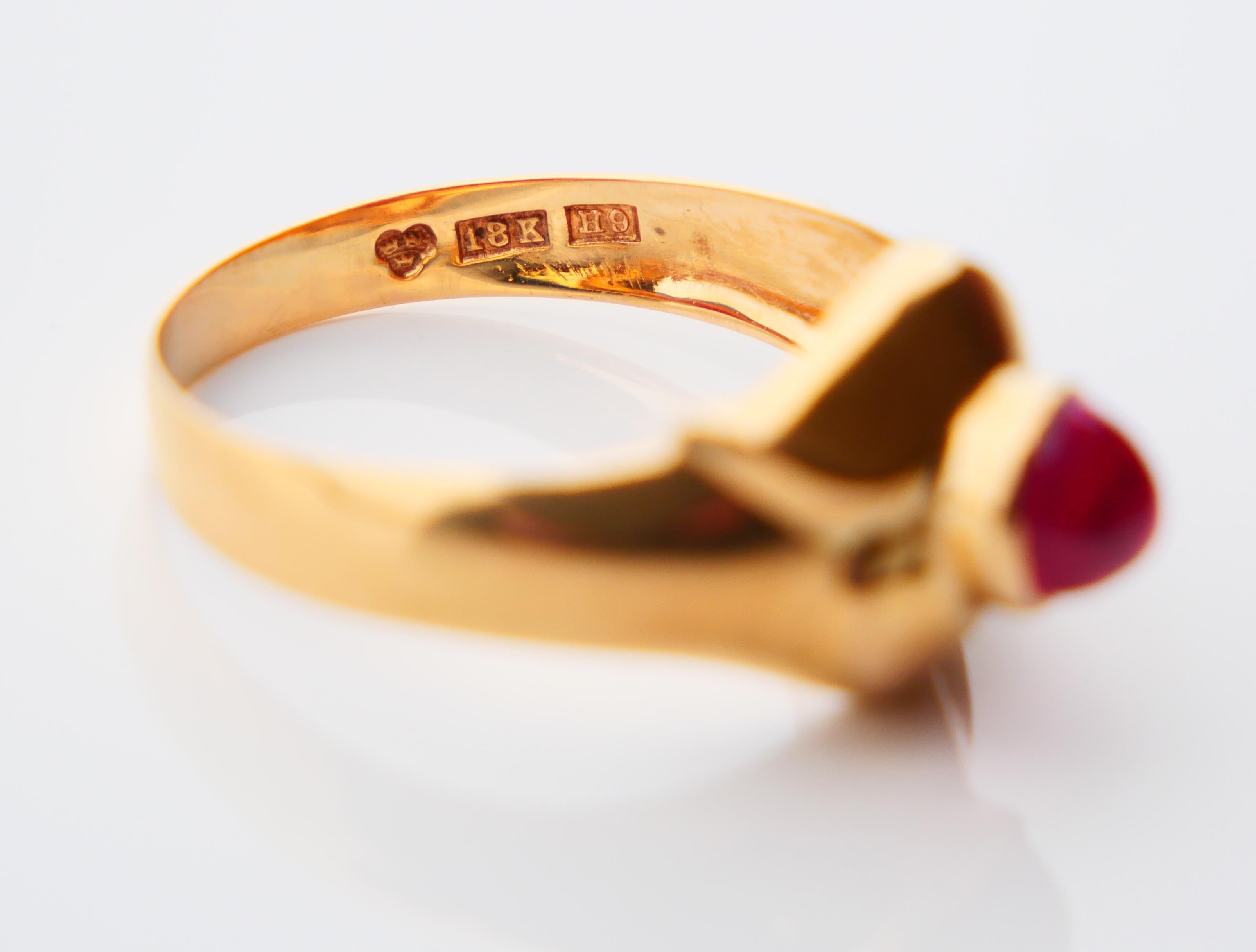 1958 Bague Rubis massif Or 18K Ø US 7.5 / 2.34 gr en vente 10