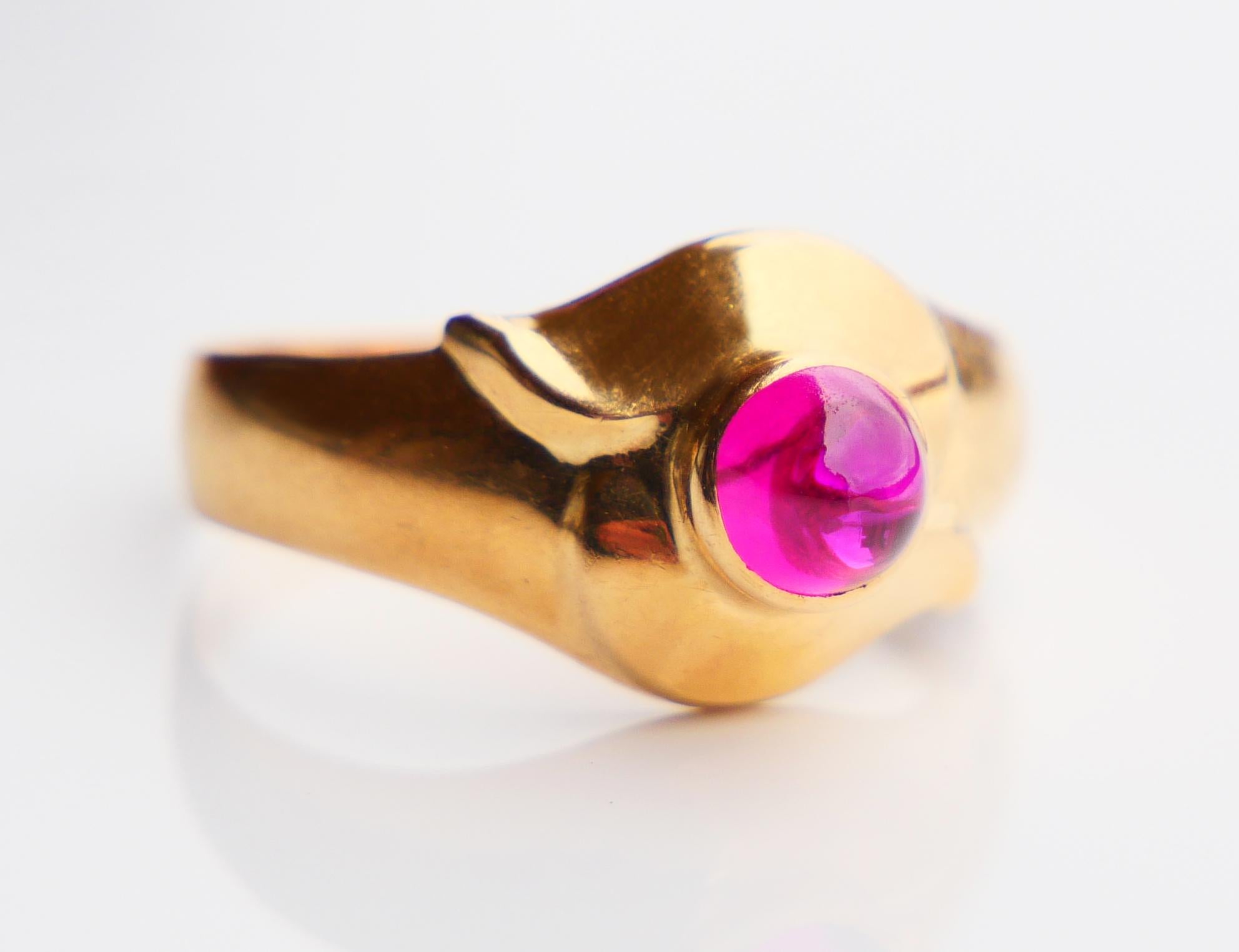 Rétro 1958 Bague Rubis massif Or 18K Ø US 7.5 / 2.34 gr en vente