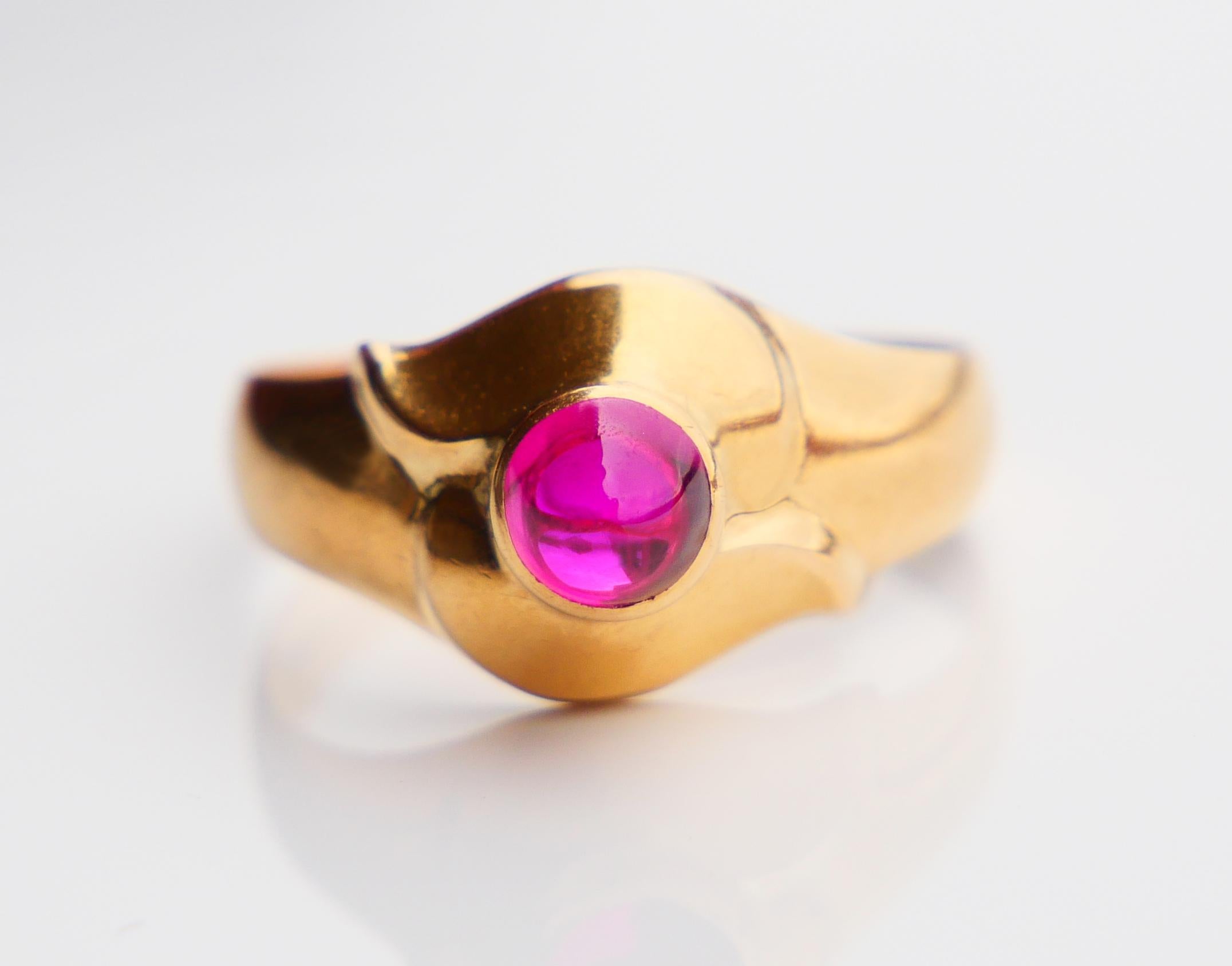 1958 Bague Rubis massif Or 18K Ø US 7.5 / 2.34 gr en vente 2