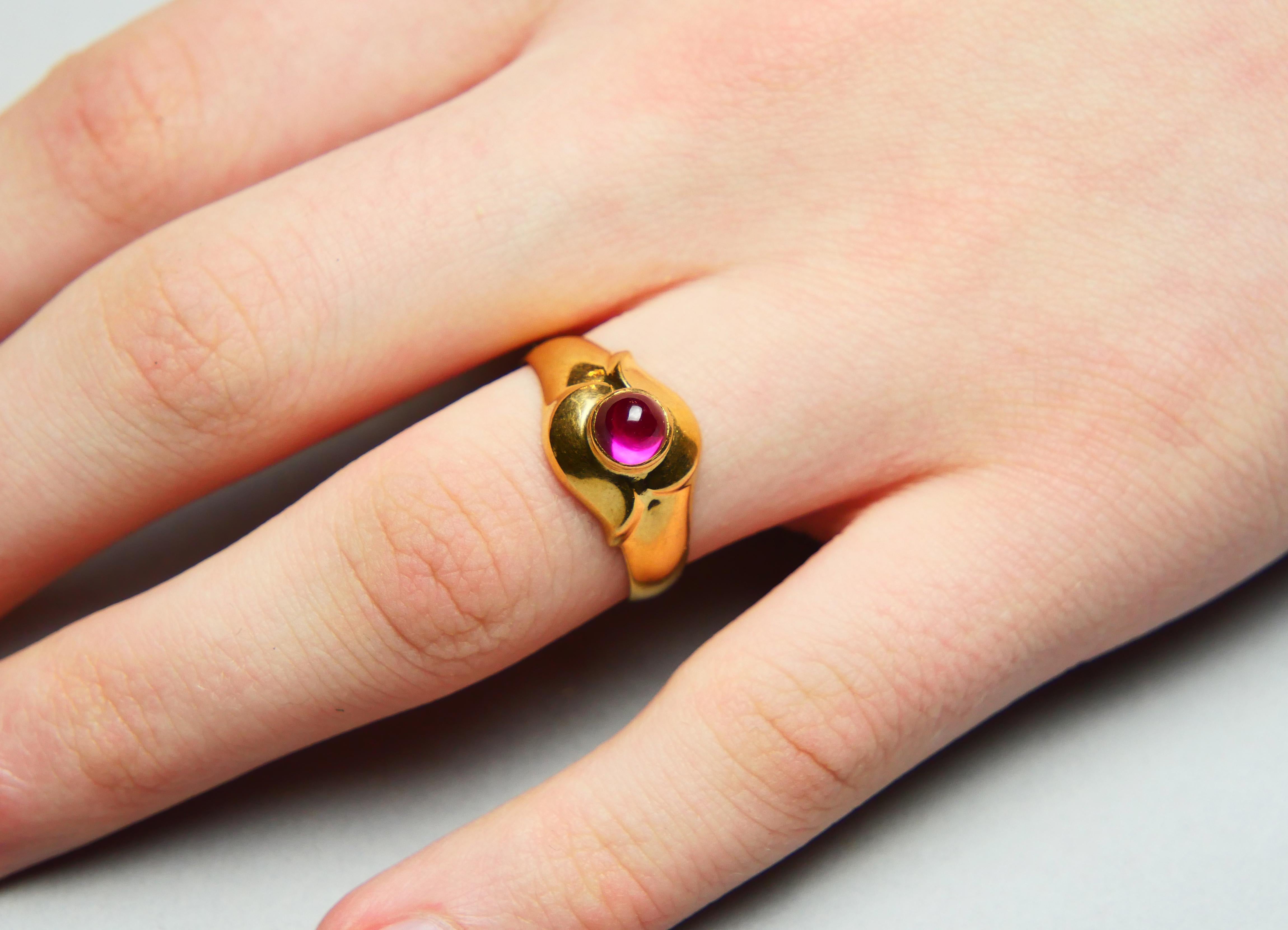 1958 Bague Rubis massif Or 18K Ø US 7.5 / 2.34 gr en vente 3