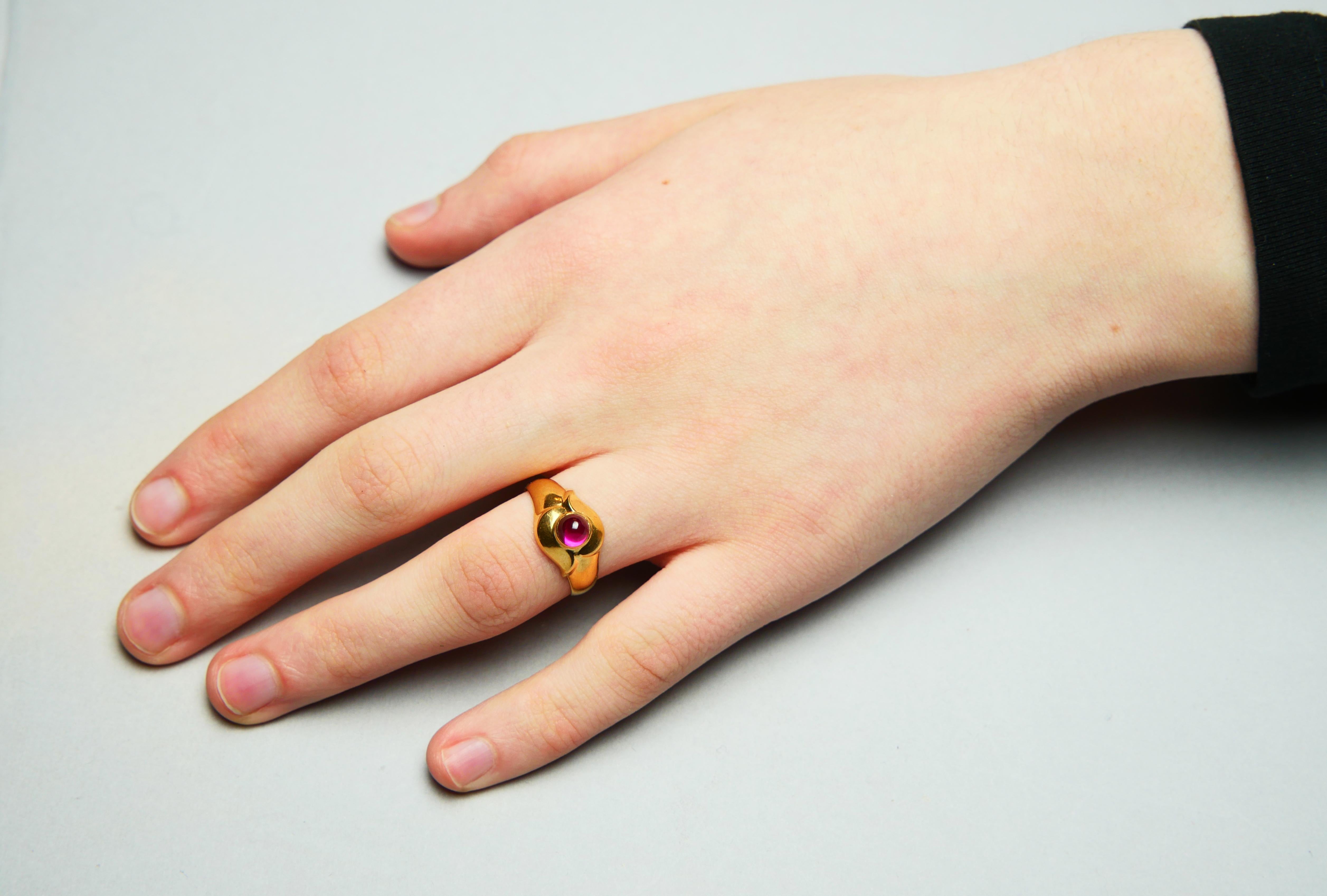 1958 Bague Rubis massif Or 18K Ø US 7.5 / 2.34 gr en vente 4