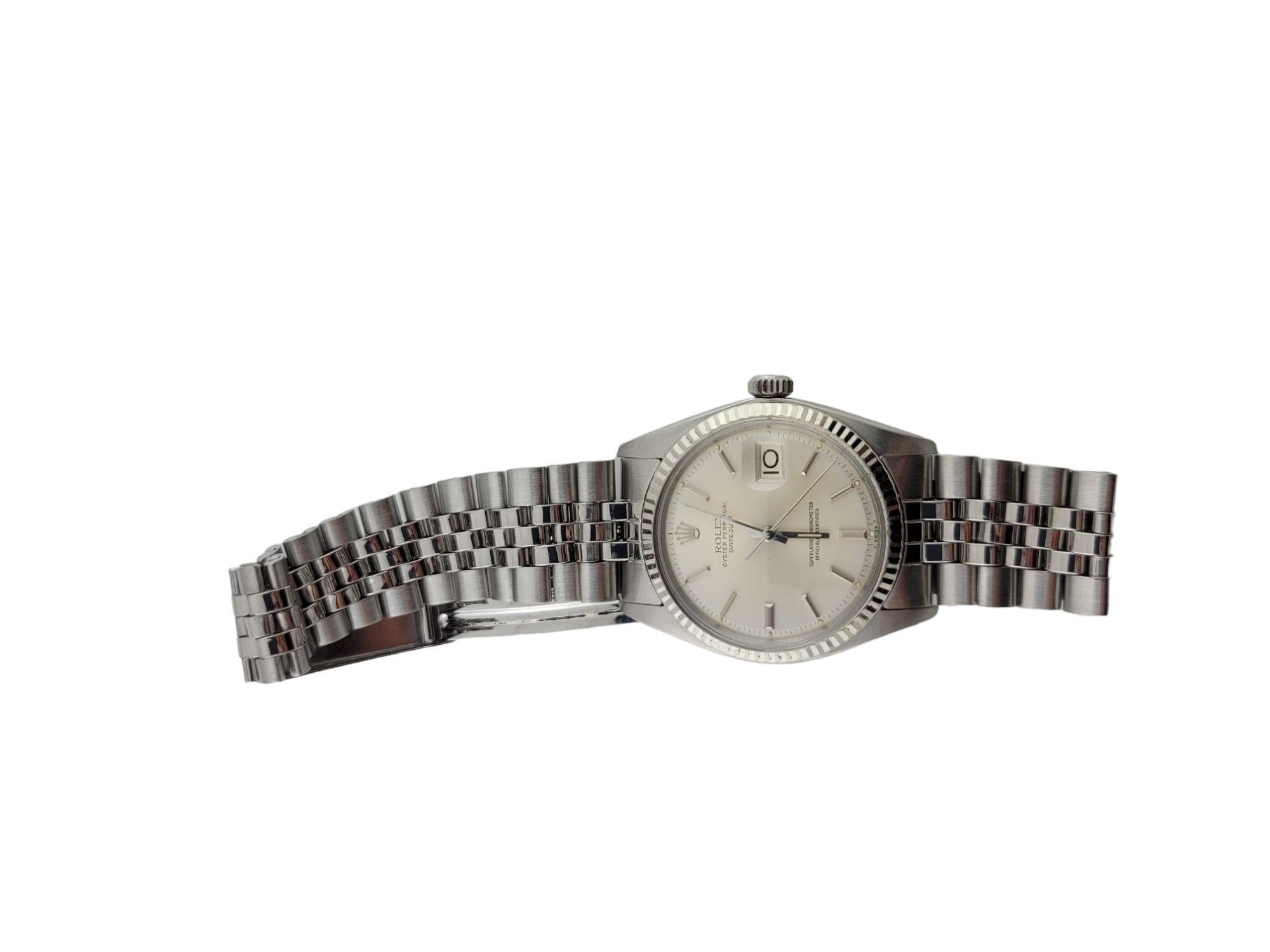 1958 Rolex Datejust 1601 Men's Watch Stainless Silver Dial 1601 In Good Condition In Washington Depot, CT