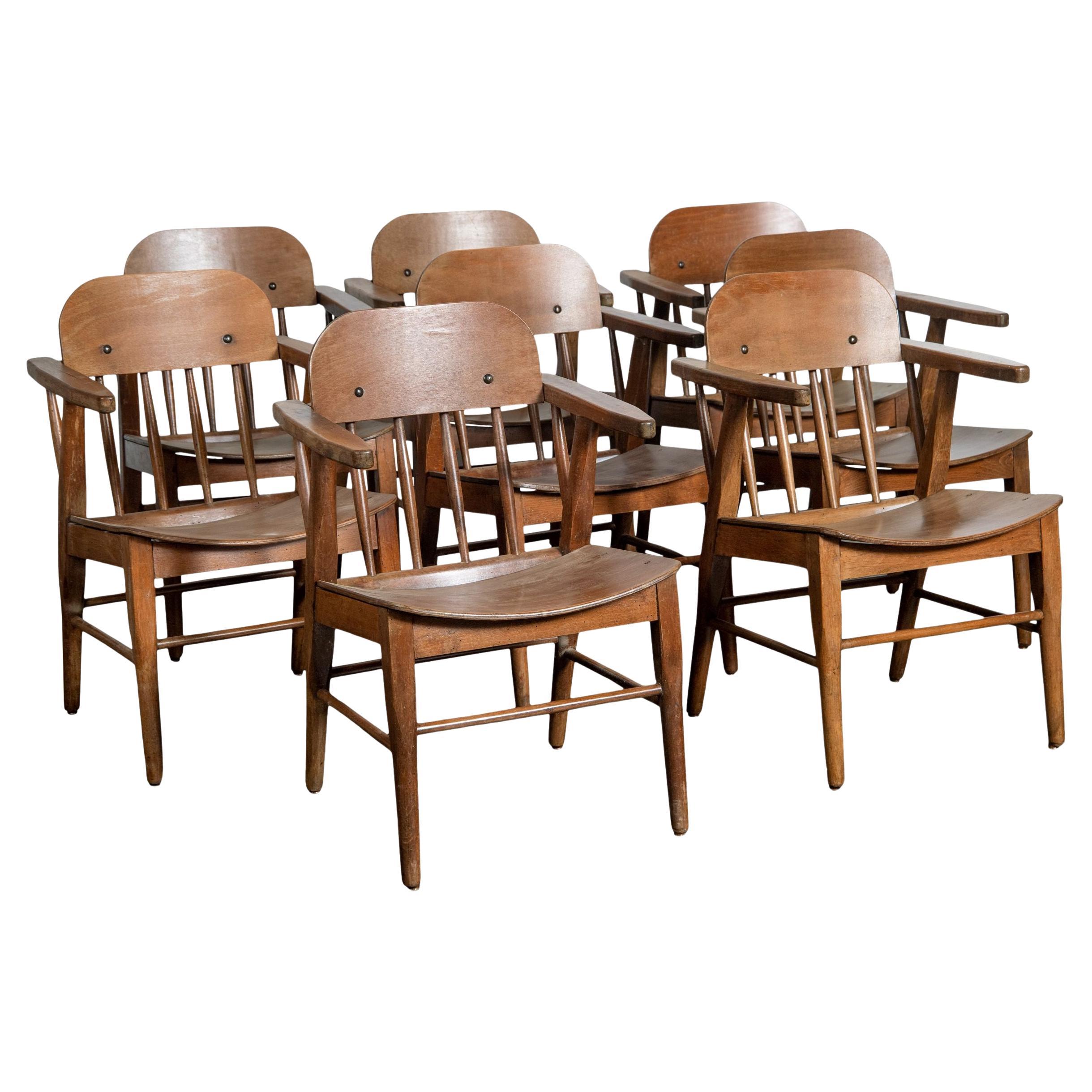 1958 Sedie da pranzo scandinave in Wood MCM (set di 8)