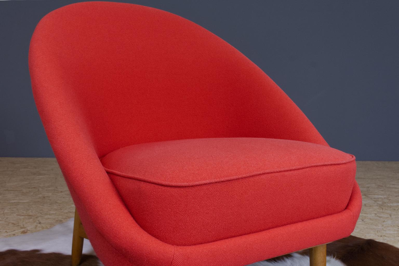 Mid-Century Modern 1958 Theo Ruth Red Club Chair no. 115 for Artifort, the Netherlands