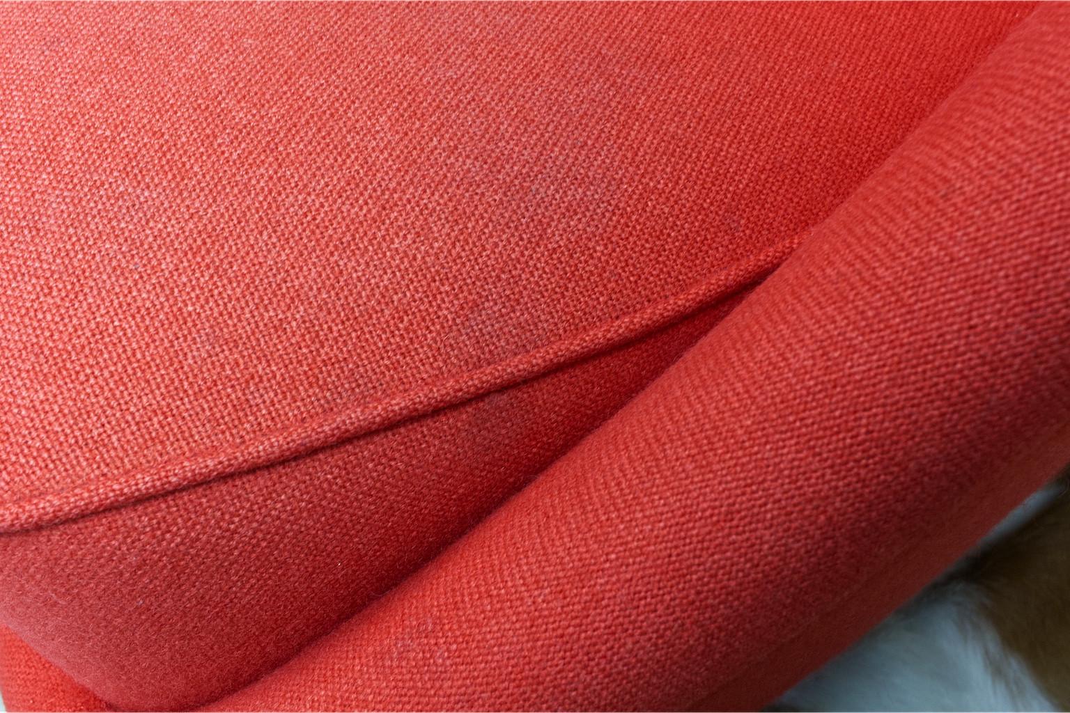 Fabric 1958 Theo Ruth Red Club Chair no. 115 for Artifort, the Netherlands