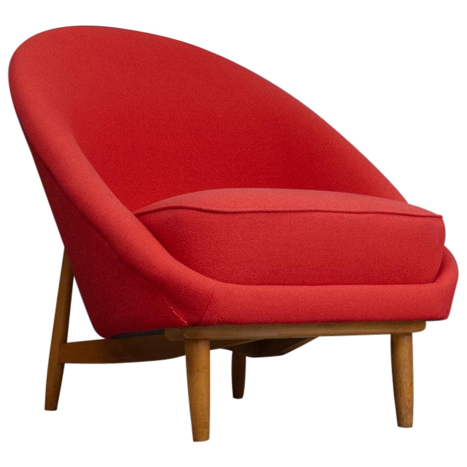 1958 Theo Ruth Red Club Chair no. 115 for Artifort, the Netherlands