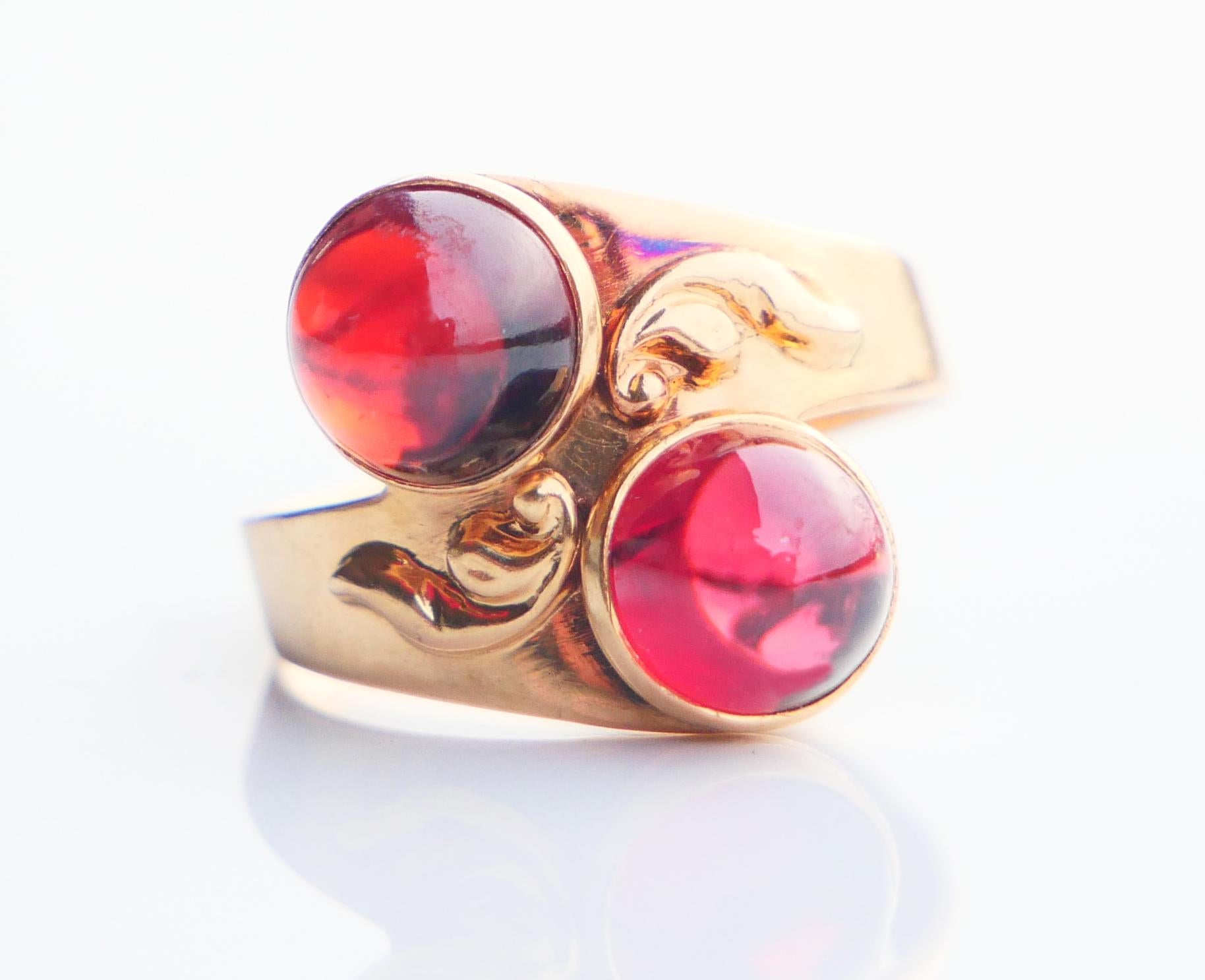 1958 Toi et Moi Ring natural 2.5 ctw. Rubellite 18K Gold US4.25/ 2.35gr For Sale 6