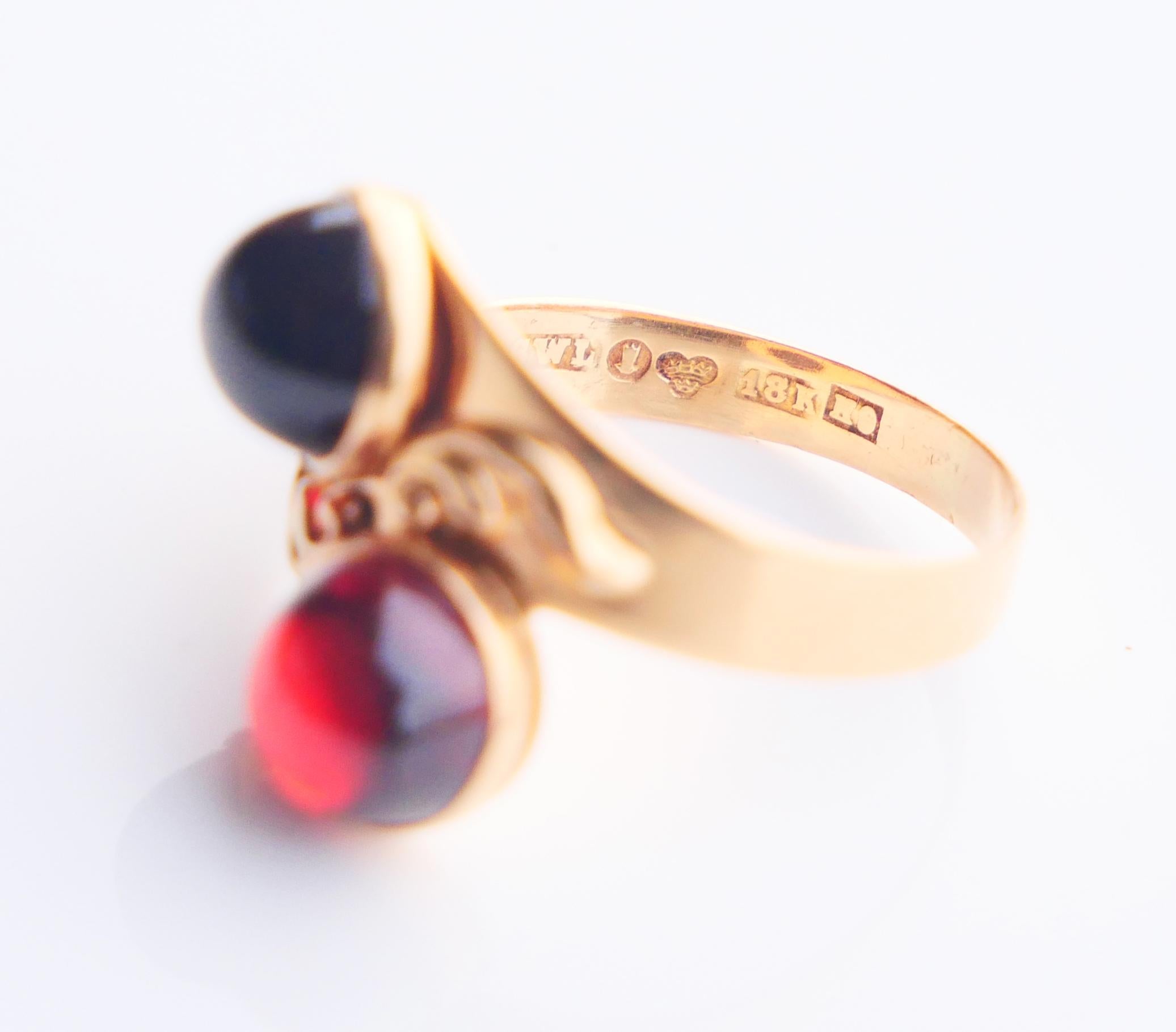 1958 Toi et Moi Ring natural 2.5 ctw. Rubellite 18K Gold US4.25/ 2.35gr For Sale 8